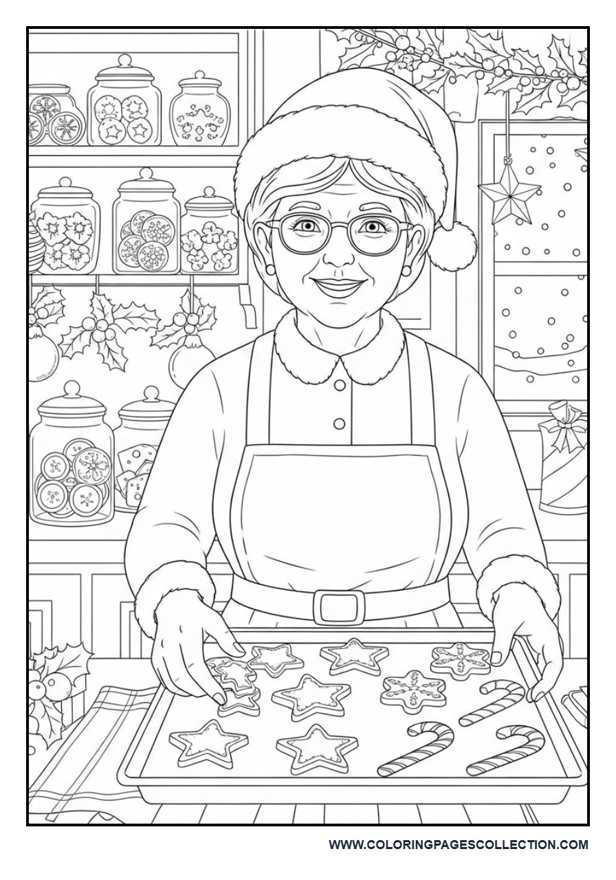 Mrs. Claus Baking Christmas Cookies