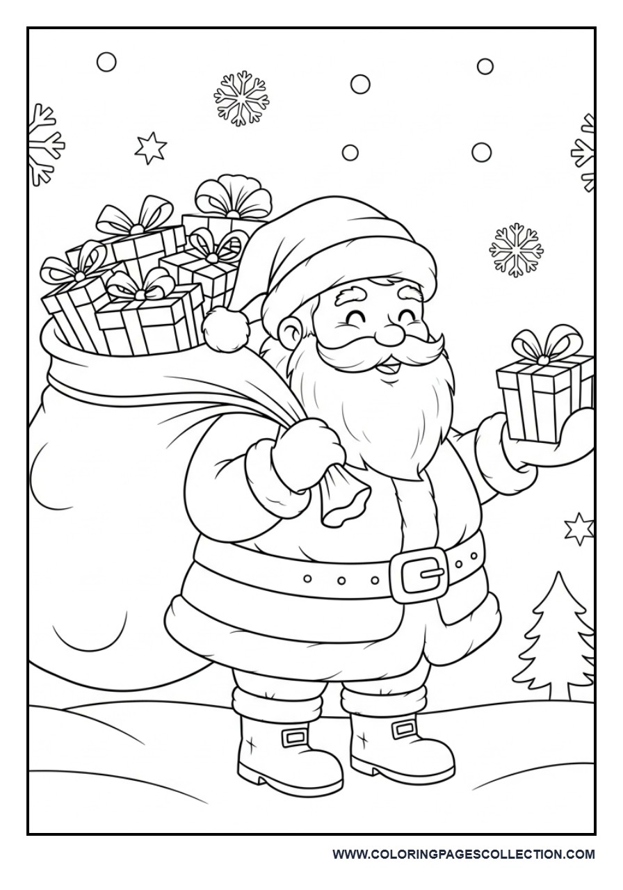 Santa Delivering Christmas Presents