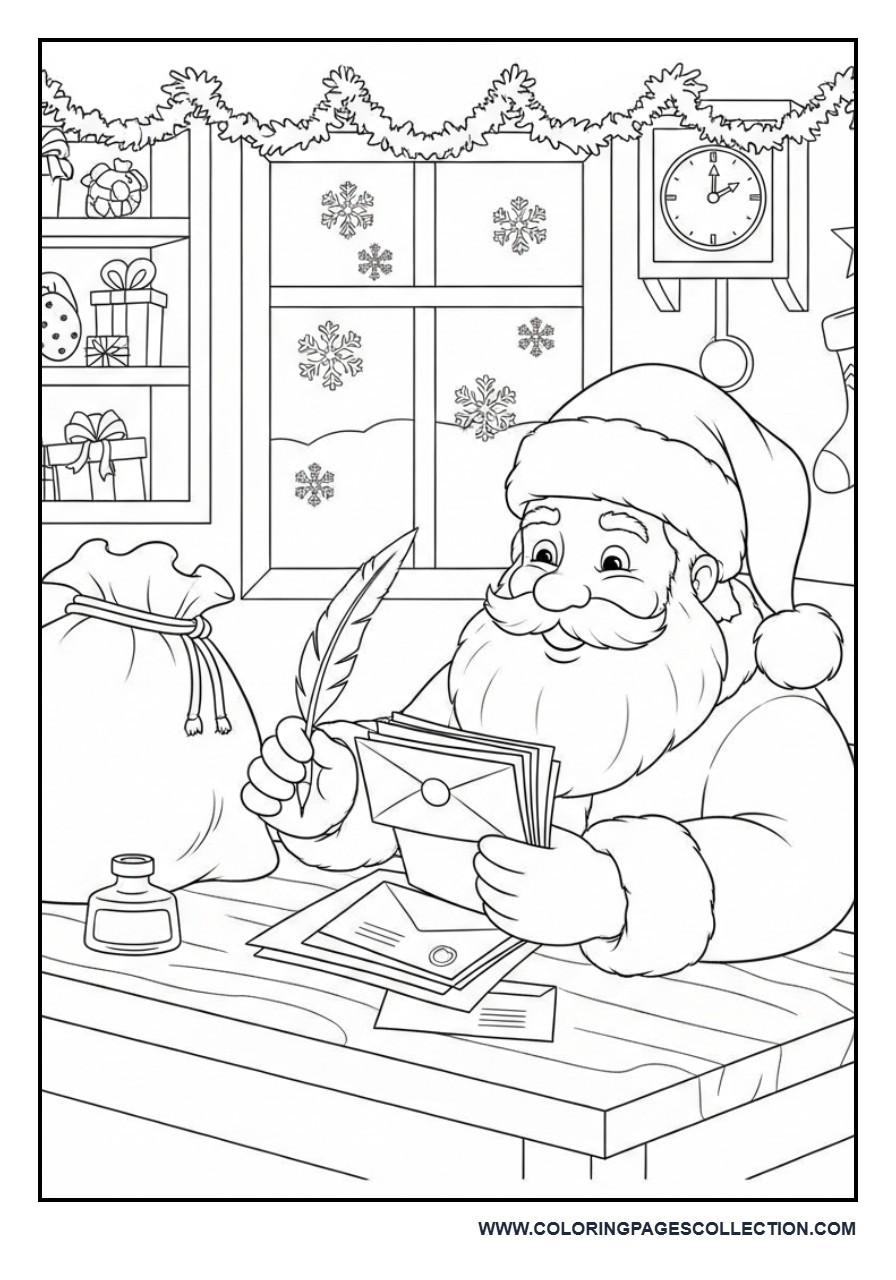 Santa Reading Christmas Letters