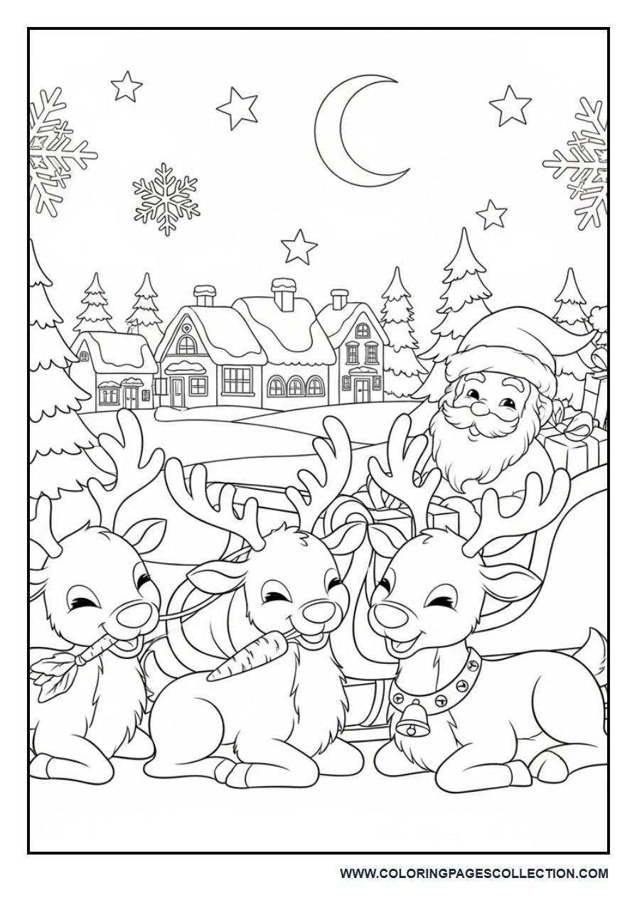 Santa’s Reindeer Resting After Delivery
