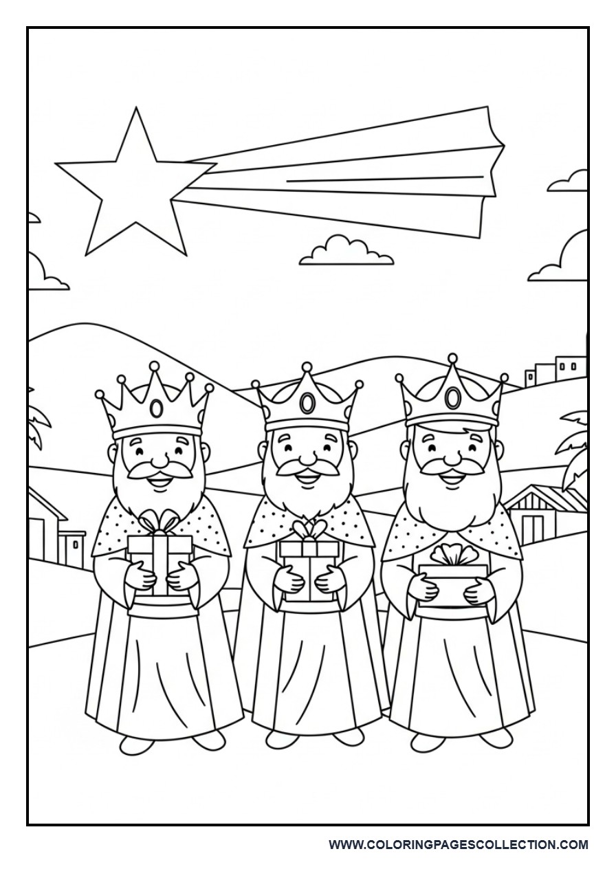 Three Wise Men Bringing Gifts