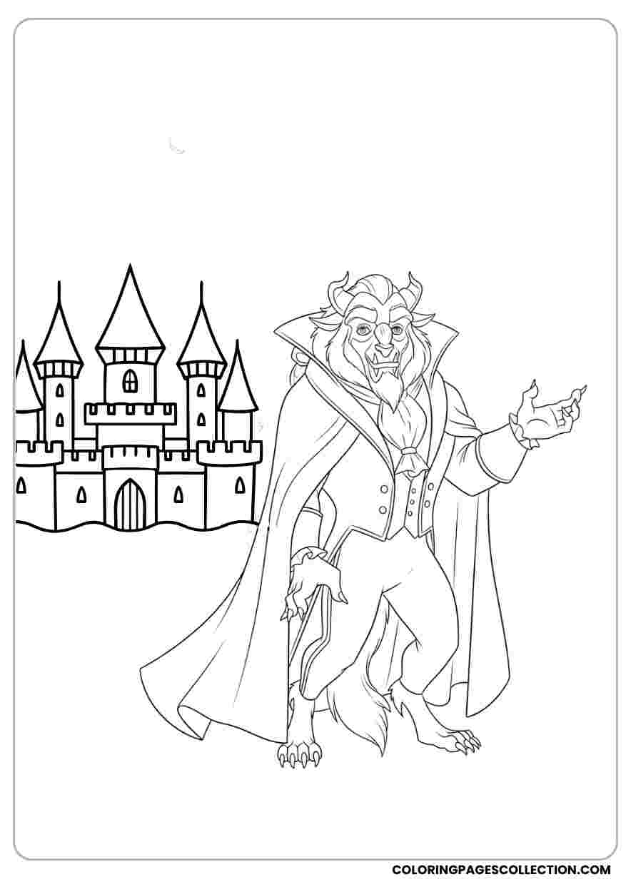 Beast Vampire at Castle Coloring Page