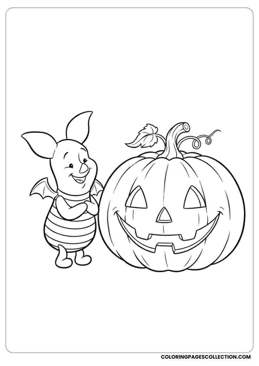 Piglet with Bat Wings Coloring Sheet