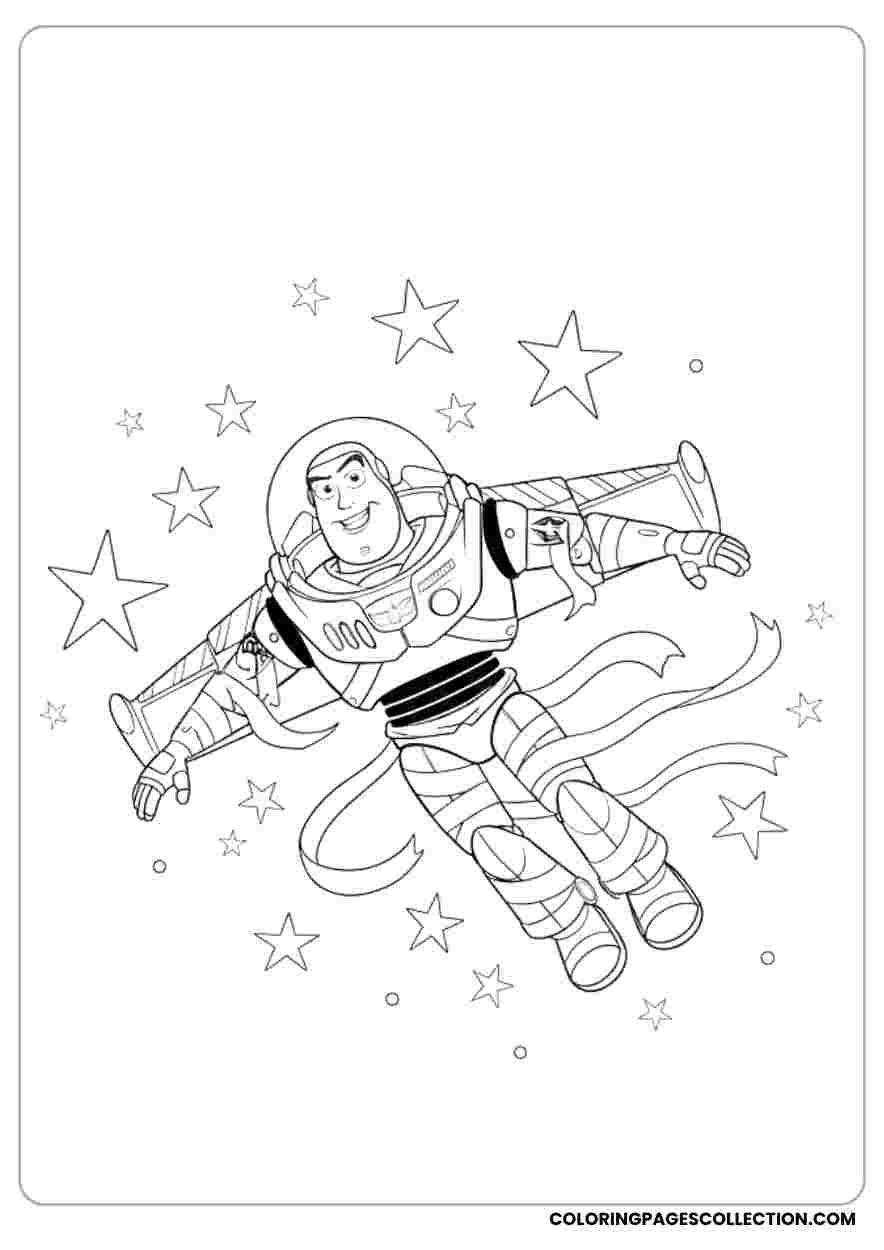 Buzz Lightyear Mummy Floating Coloring Sheet
