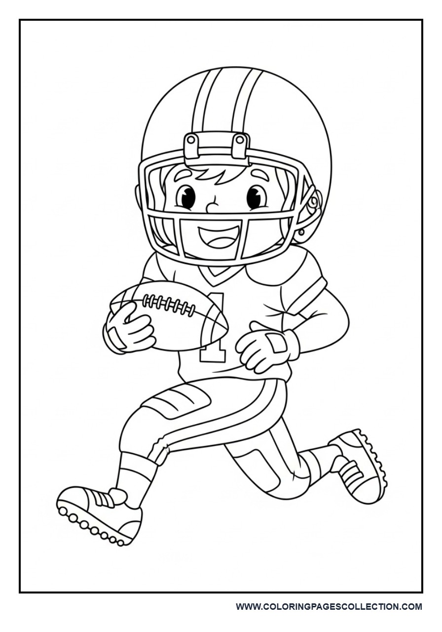 Cartoon Football Player Running