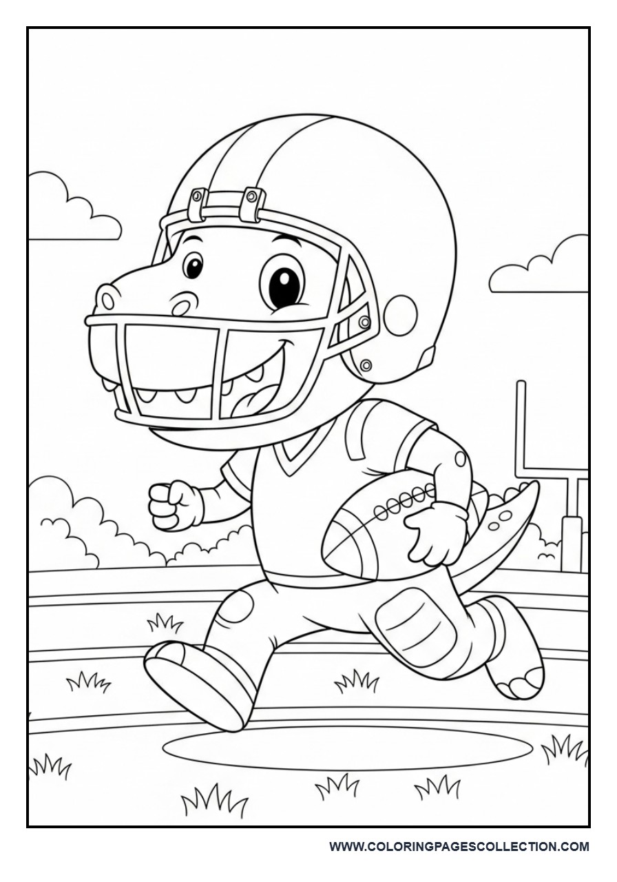 Dinosaur Football Player