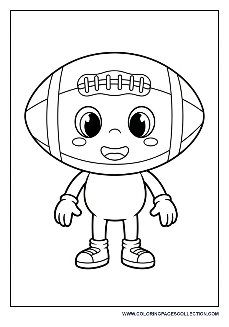 Easy Football Coloring Page for Kids
