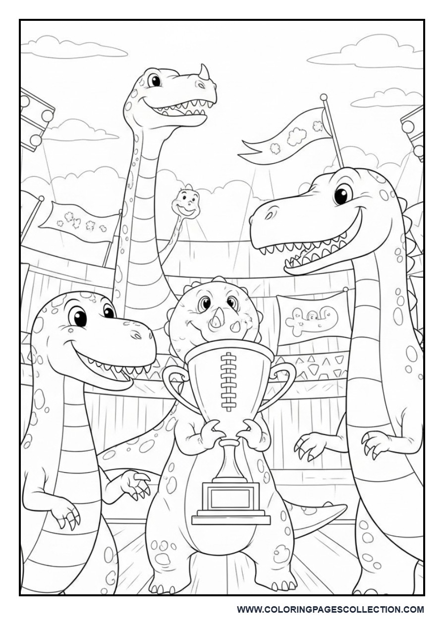Football Dinosaur Stadium Scene