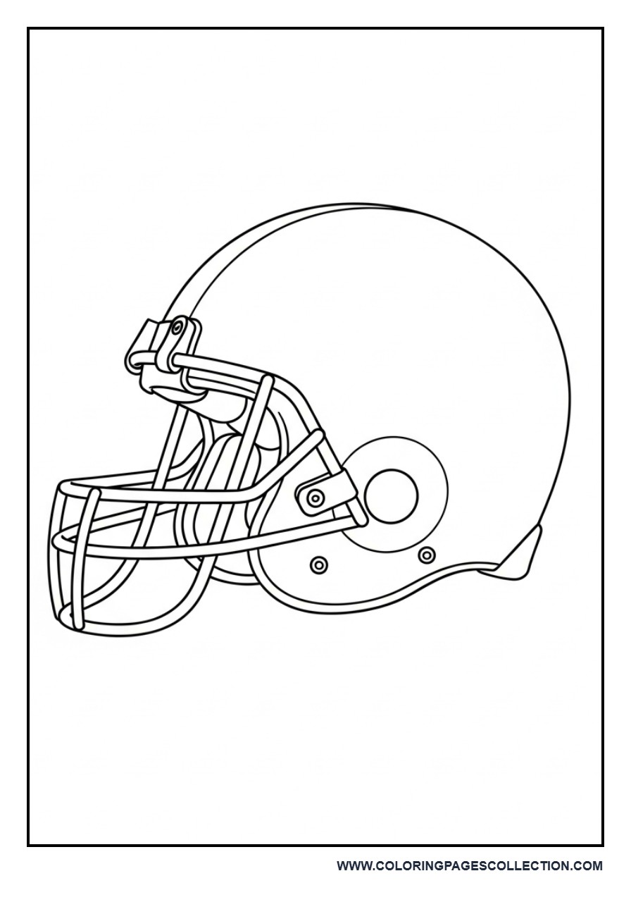 Football Helmet Coloring Page