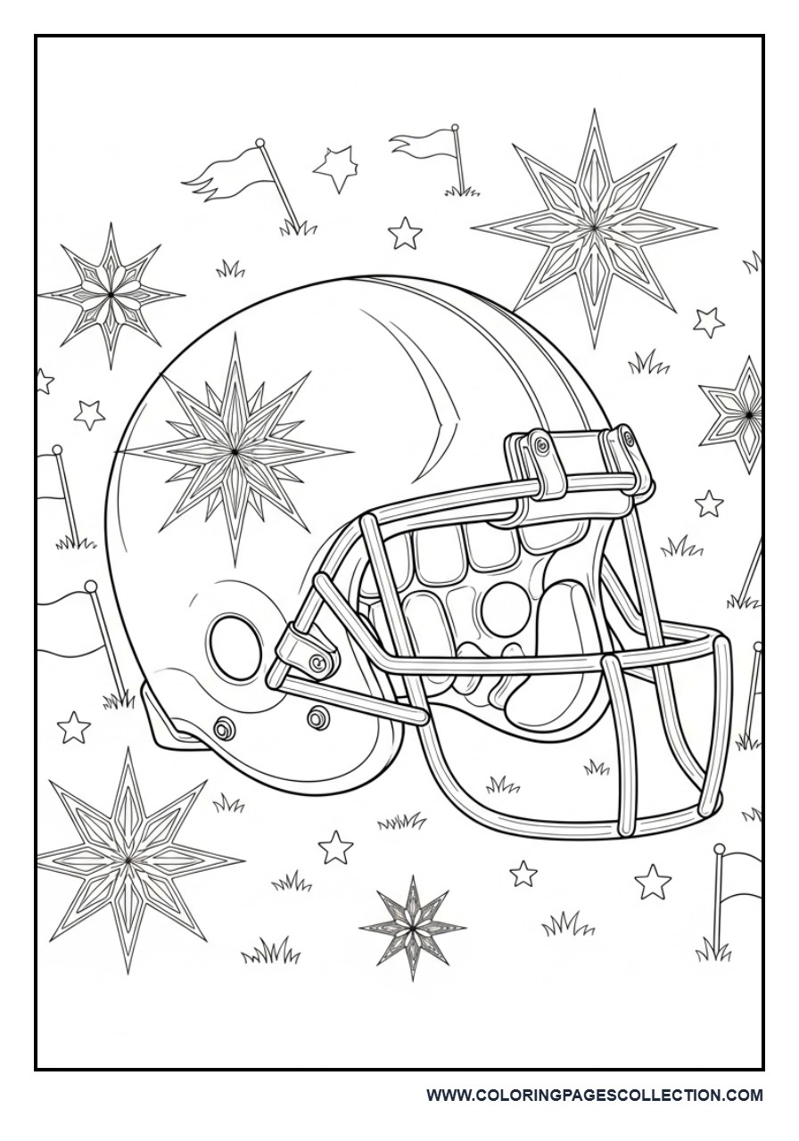 Football Helmet with Stars