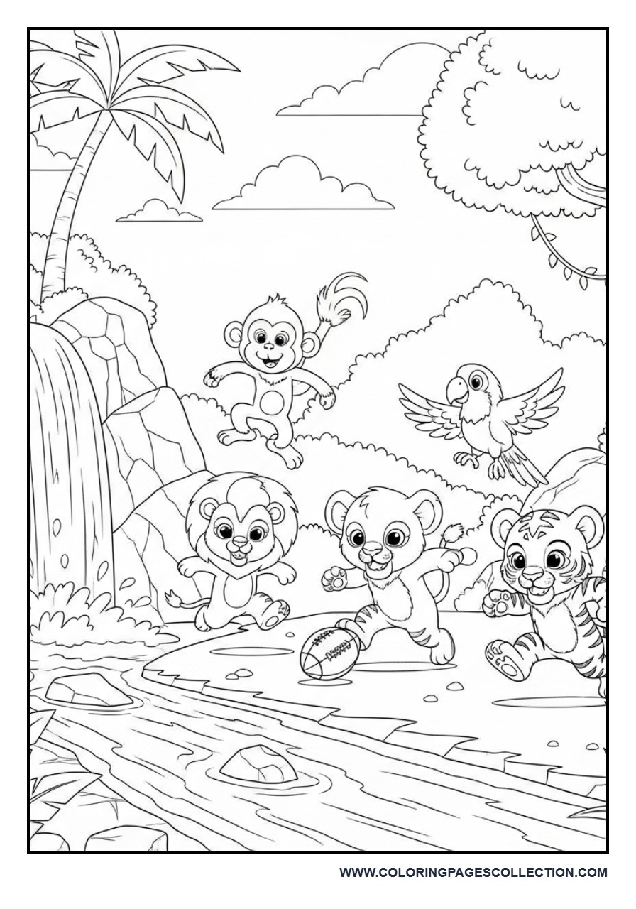 Football Jungle Waterfall Match