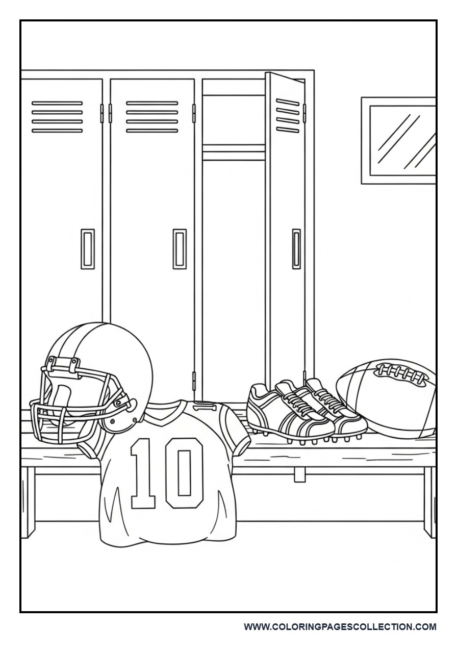 Football Locker Room Scene