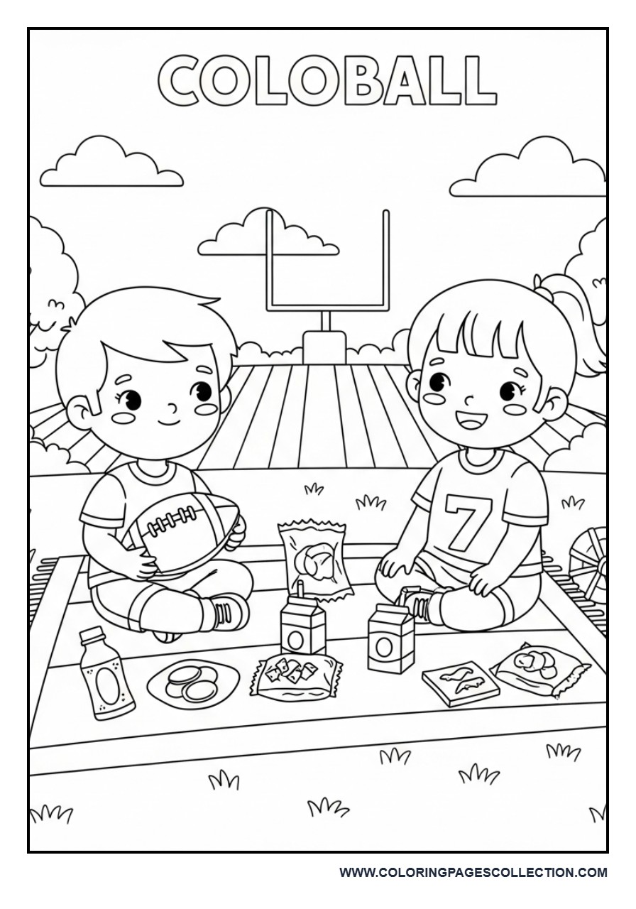 Football Picnic Scene