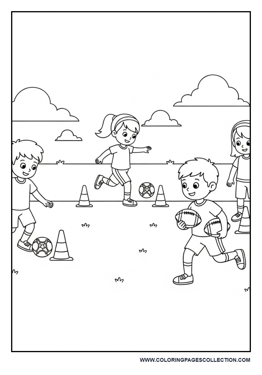 Football Practice Training Scene