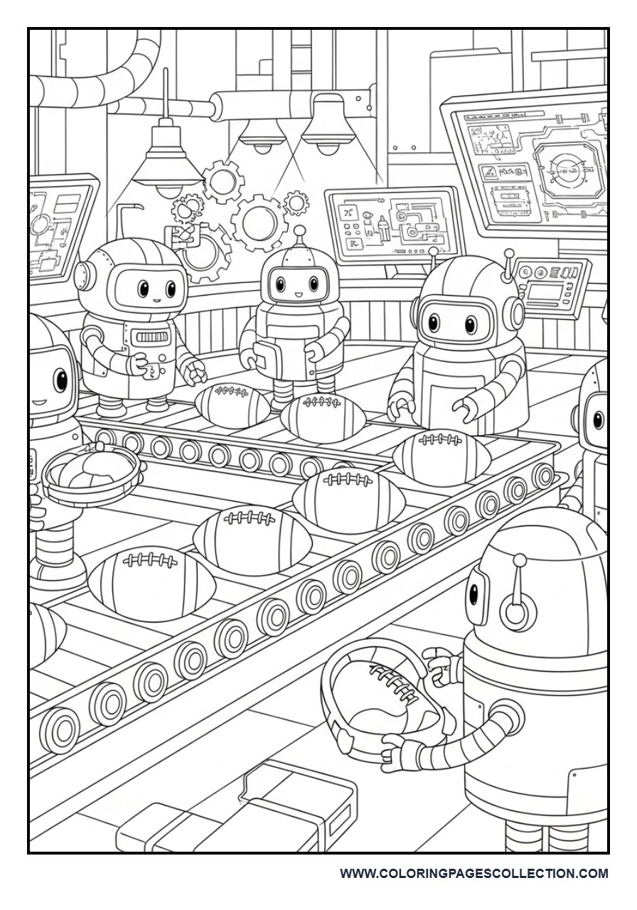 Football Robot Factory Scene
