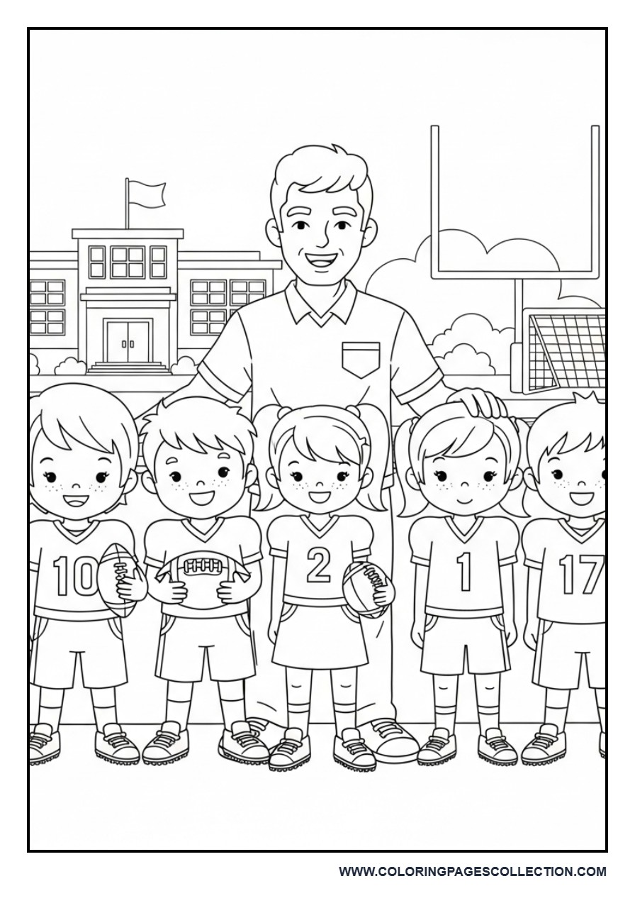 Football School Team Scene
