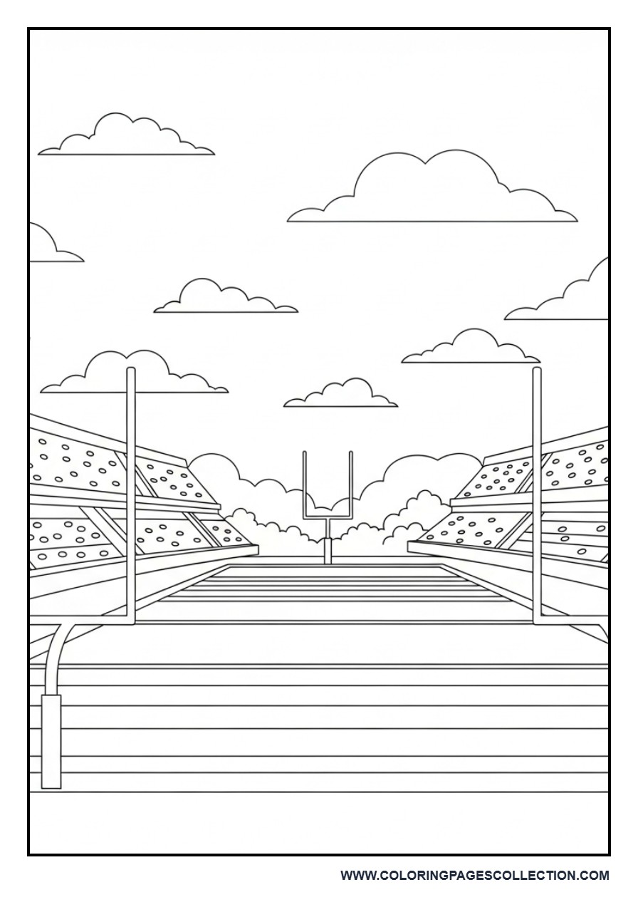Football Stadium Coloring Page
