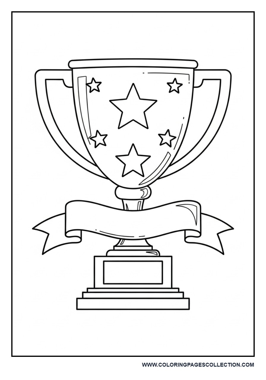 Football Trophy Coloring Page