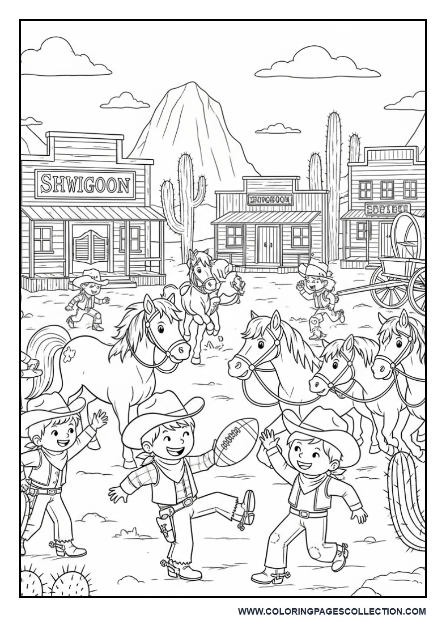 Football Wild West Scene