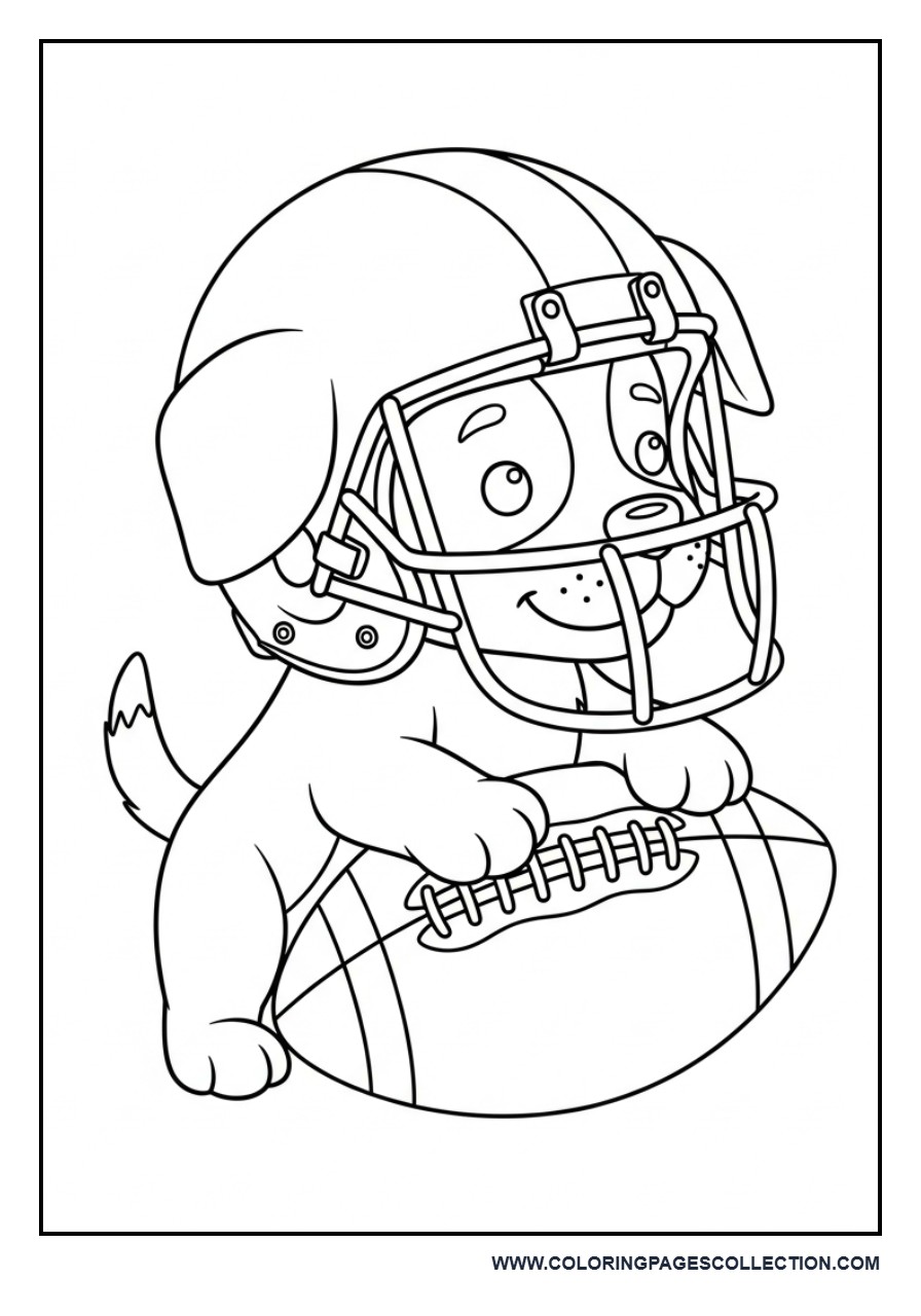 Funny Football Animal Coloring Page