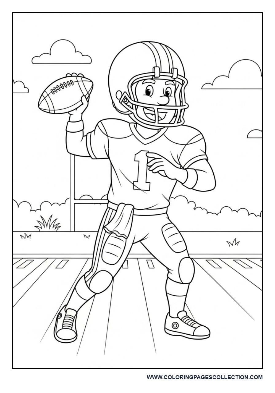 Quarterback Throwing Football