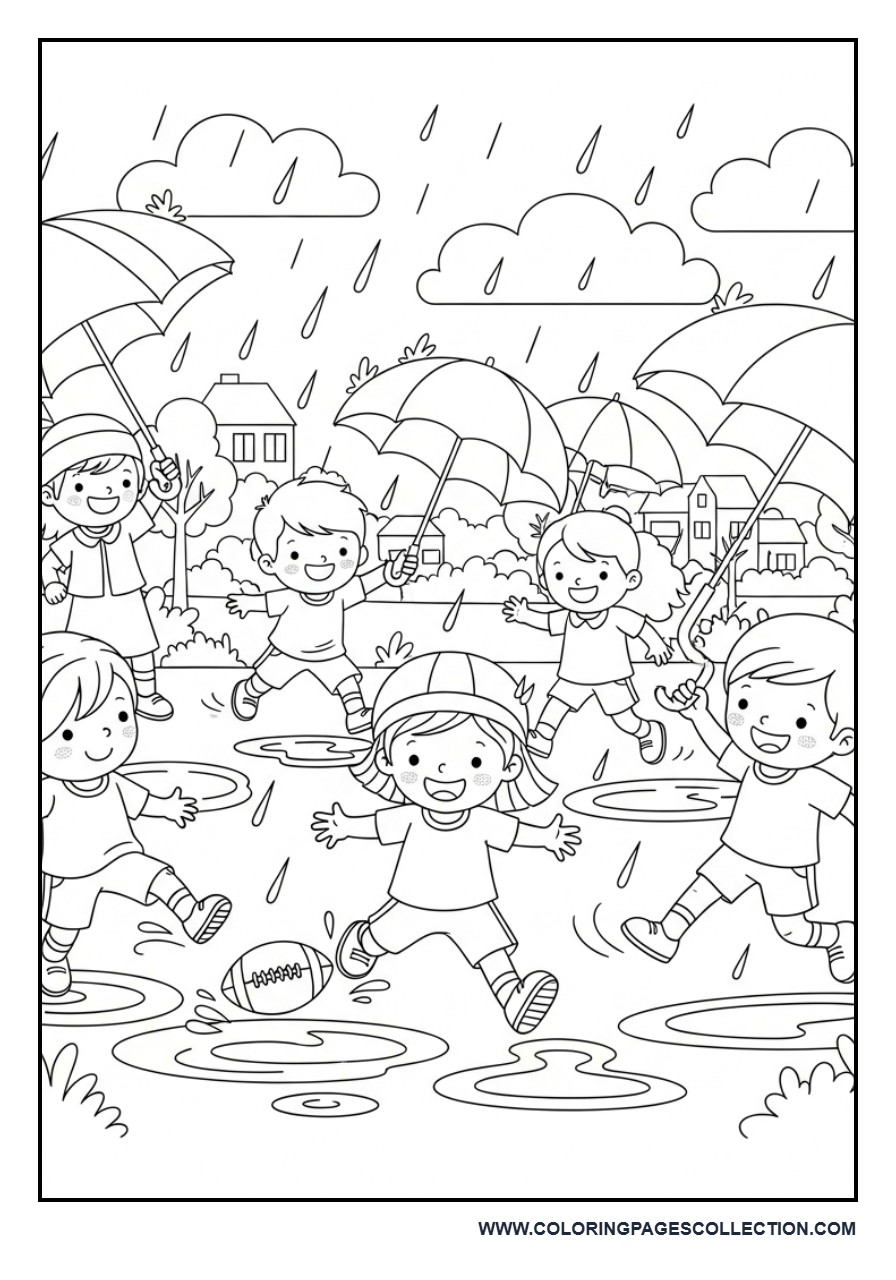 Rainy Day Football Match