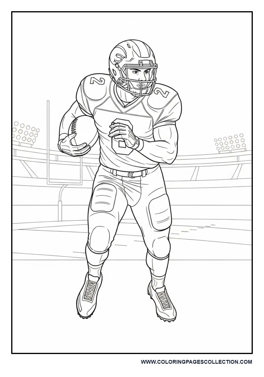 Realistic Football Player Running