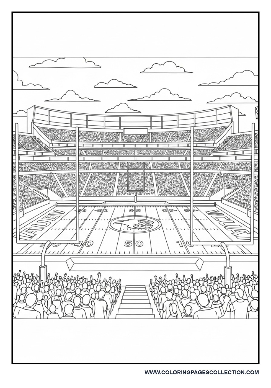 Realistic Football Stadium Crowd