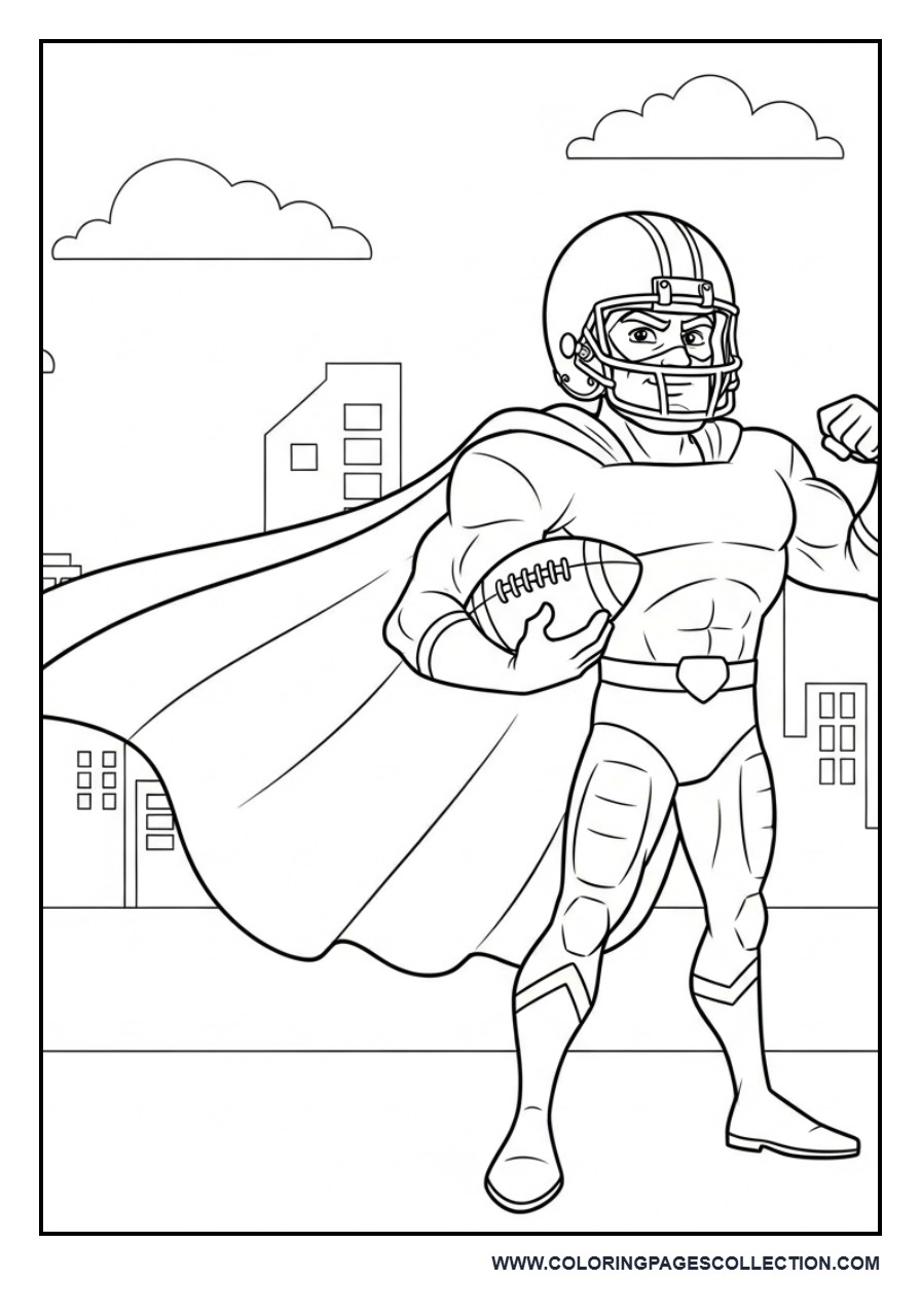 Superhero Football Player