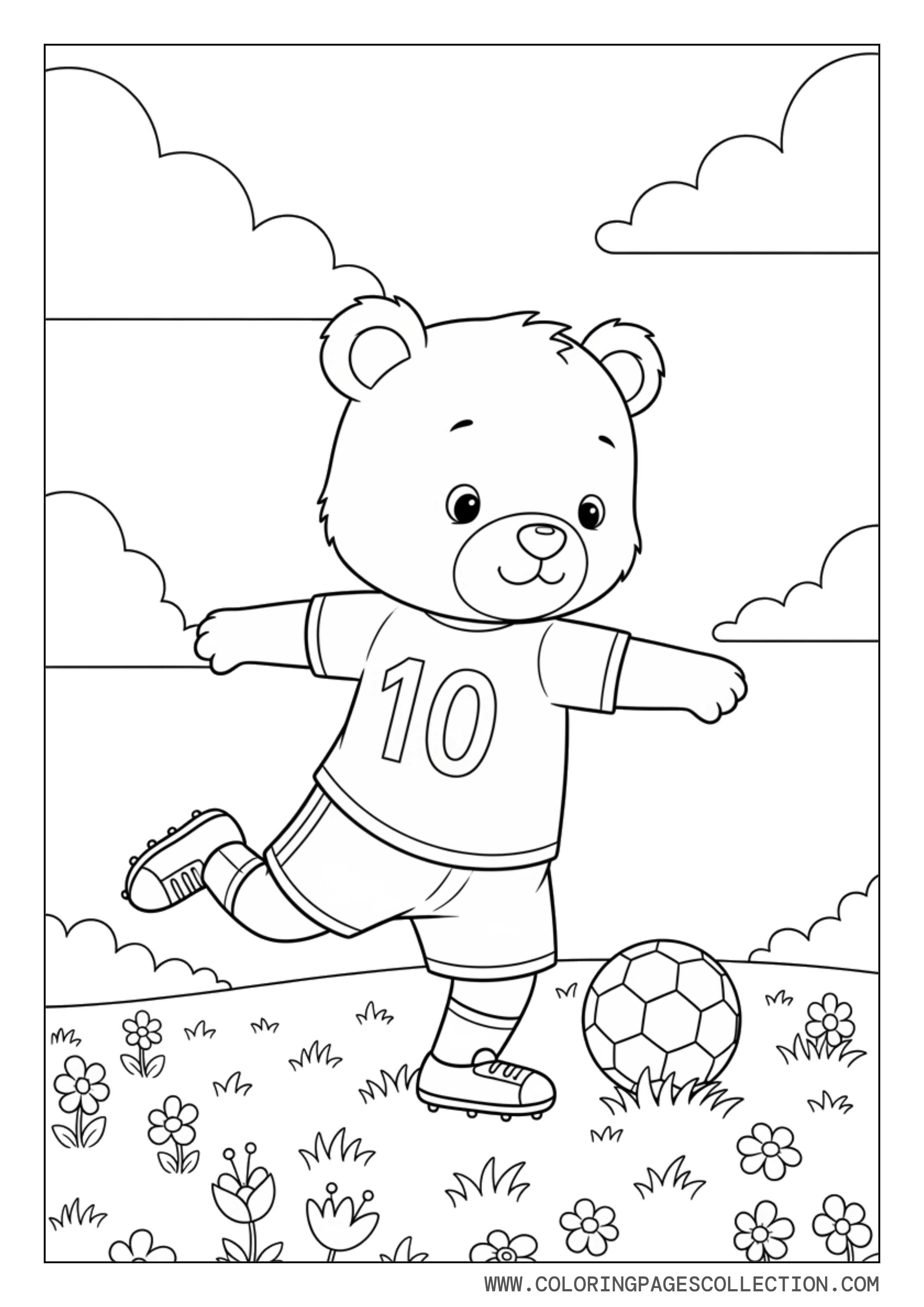 Cute Bear Soccer Player