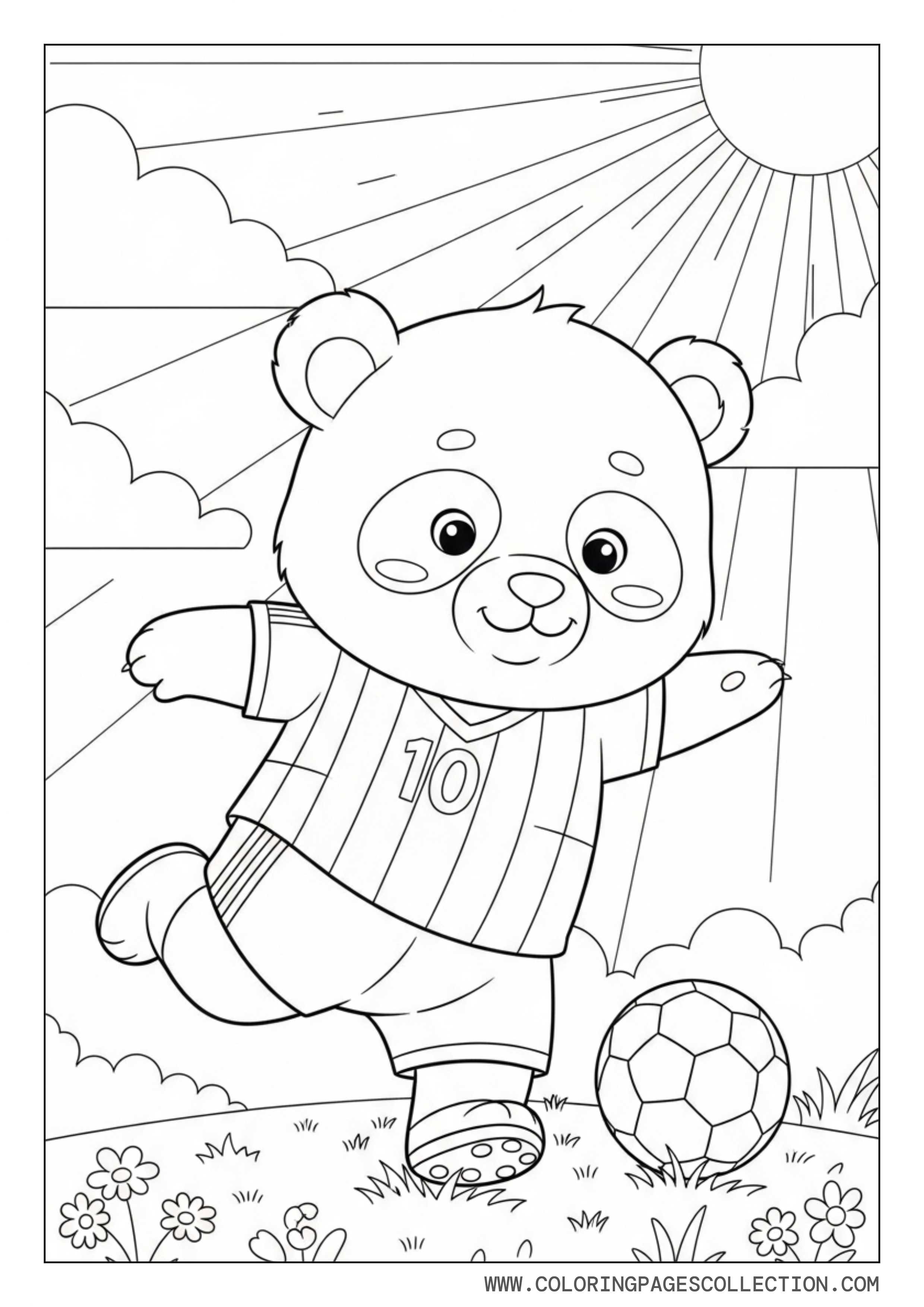 Cute Panda Soccer Player