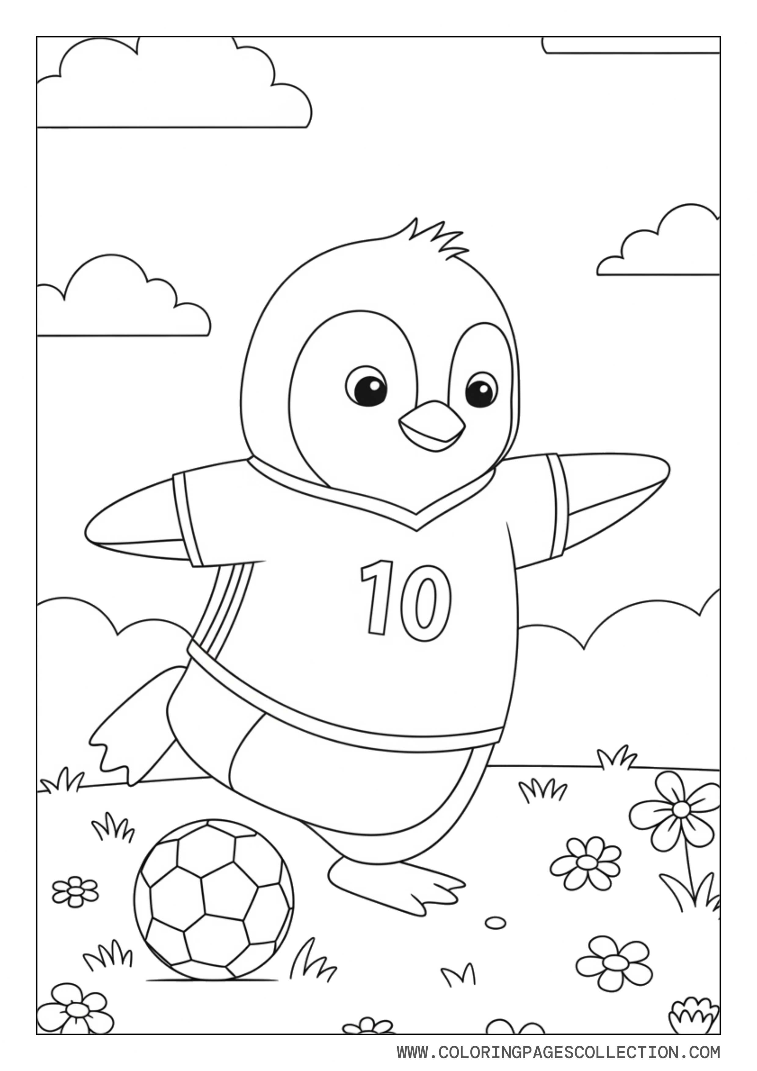 Cute Penguin Soccer Player