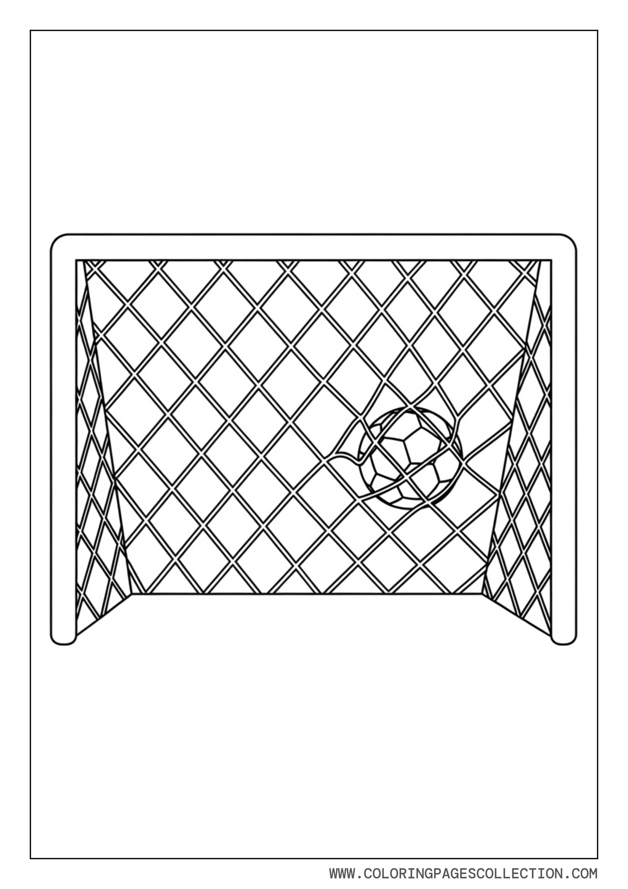 Easy Soccer Goal Coloring Page