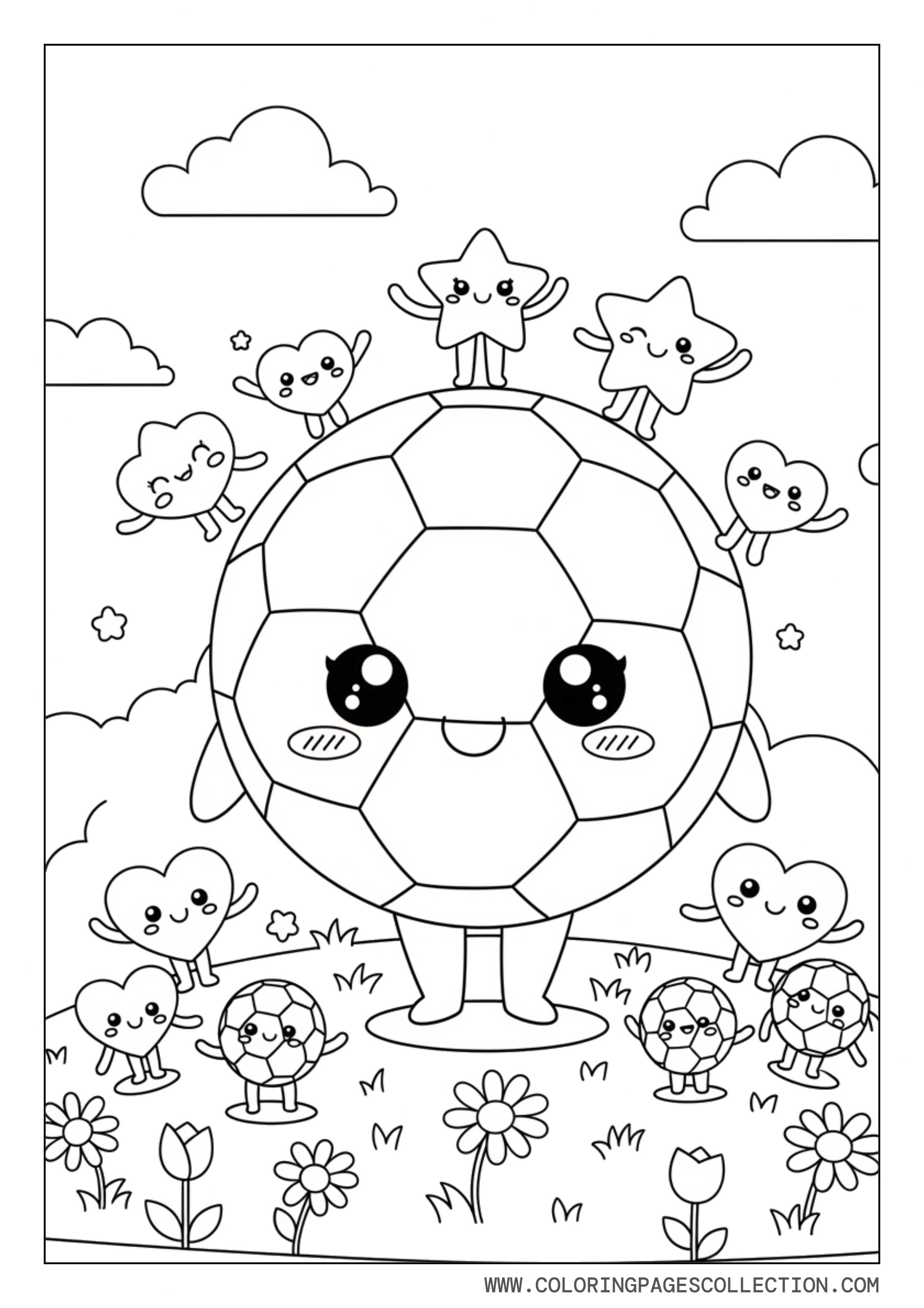 Kawaii Soccer Ball with Friends