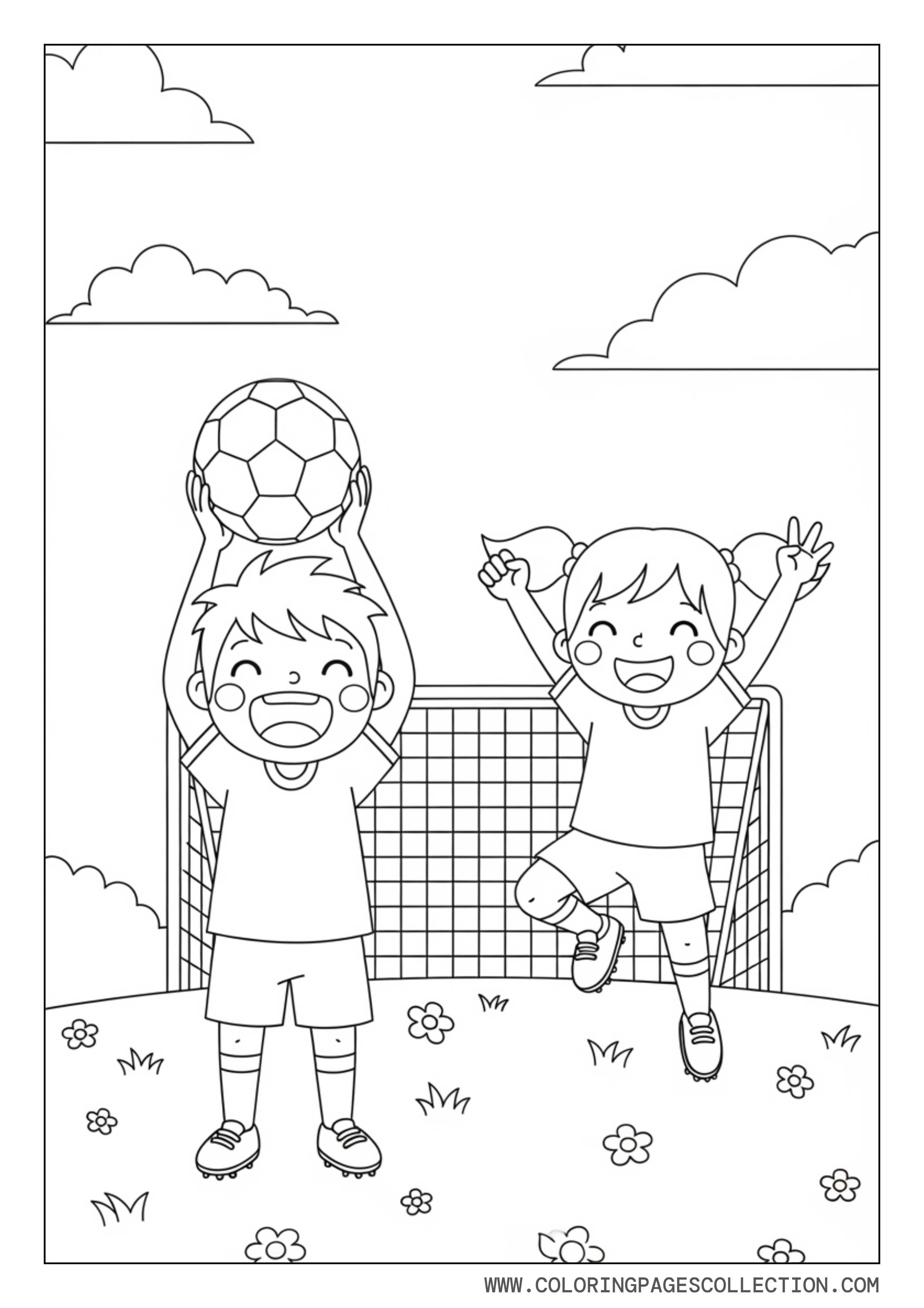 Kids Soccer Match Celebration