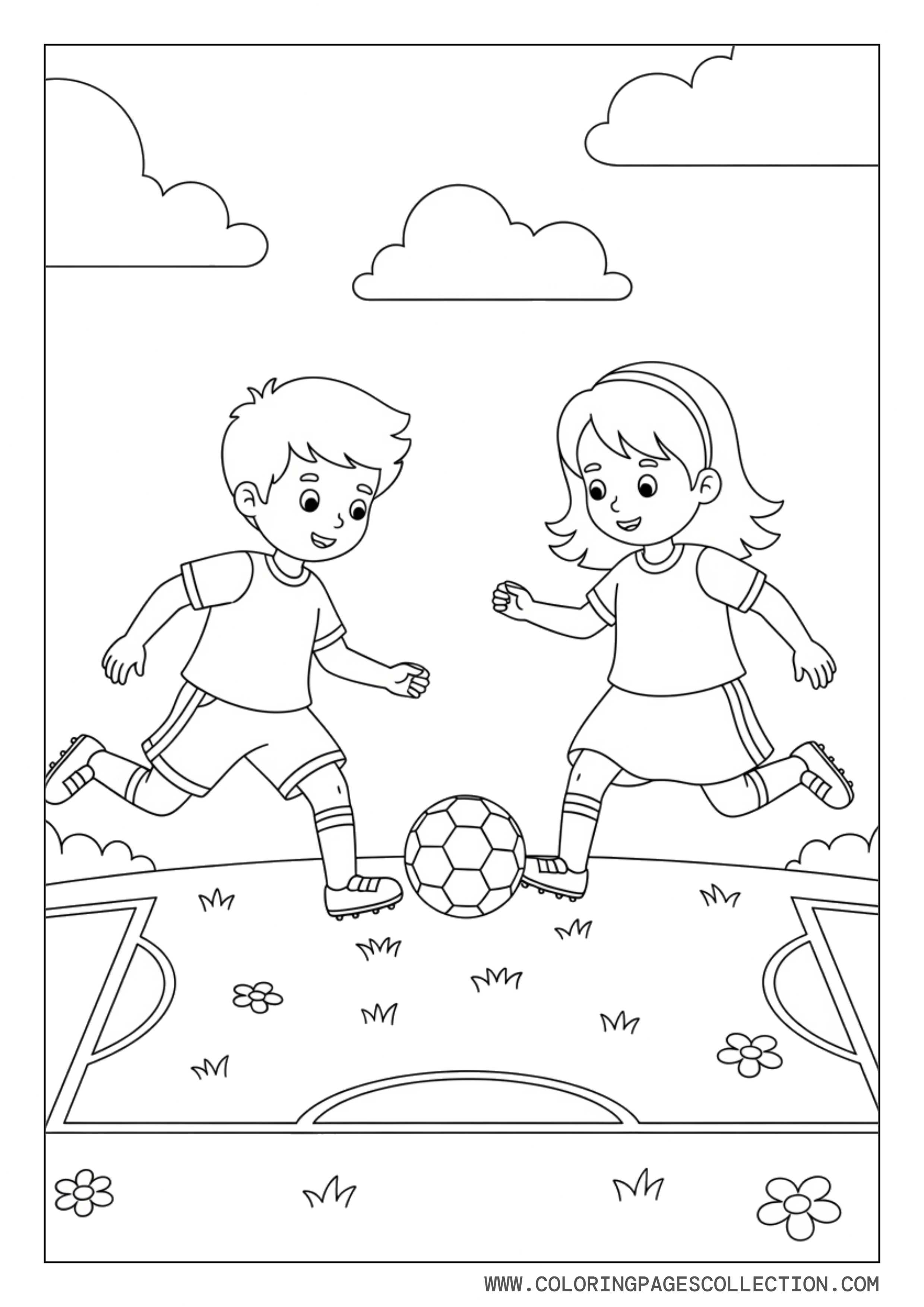 Kids Soccer Match Scene