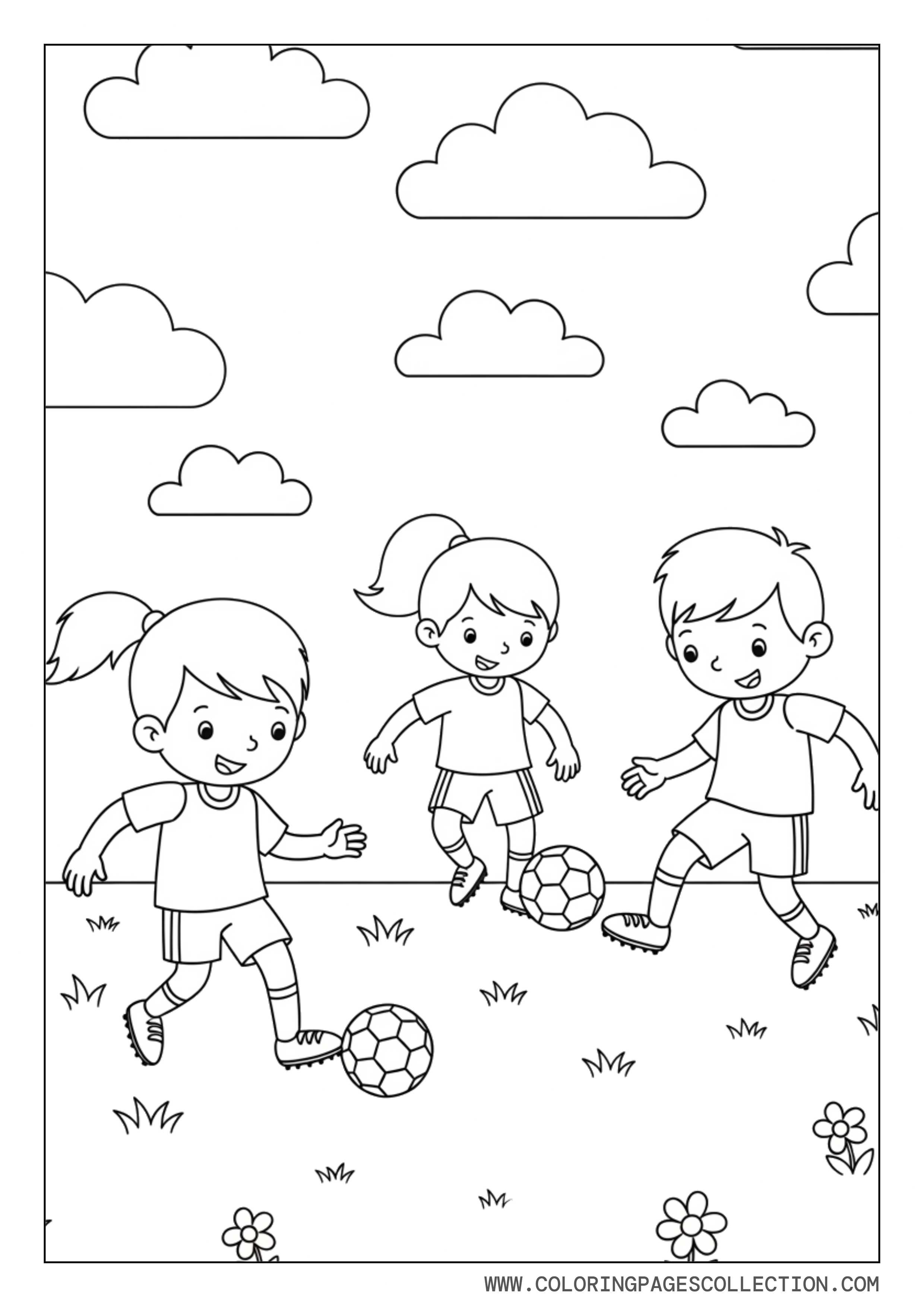 Kids Soccer Practice Scene