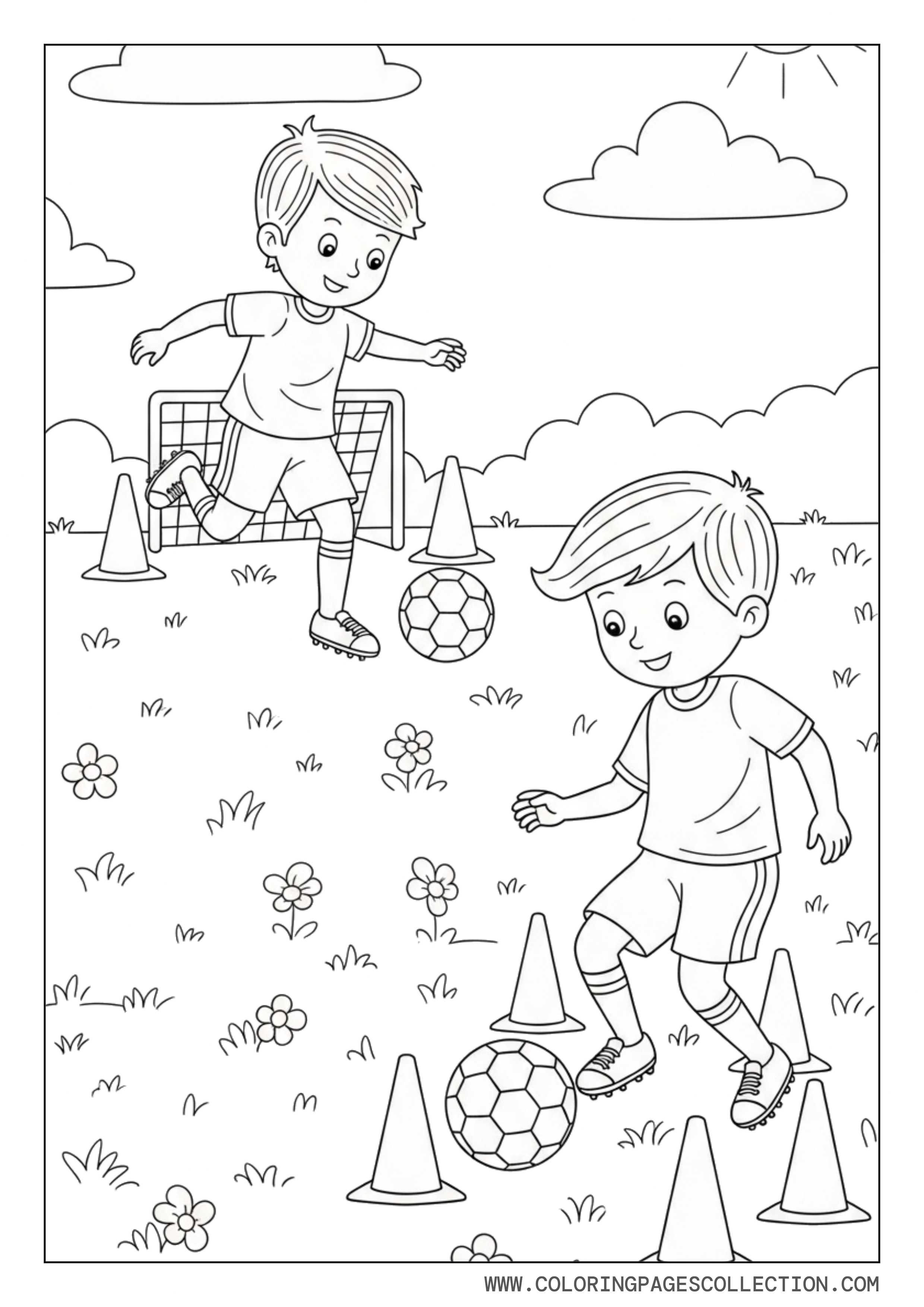 Kids Soccer Training Scene