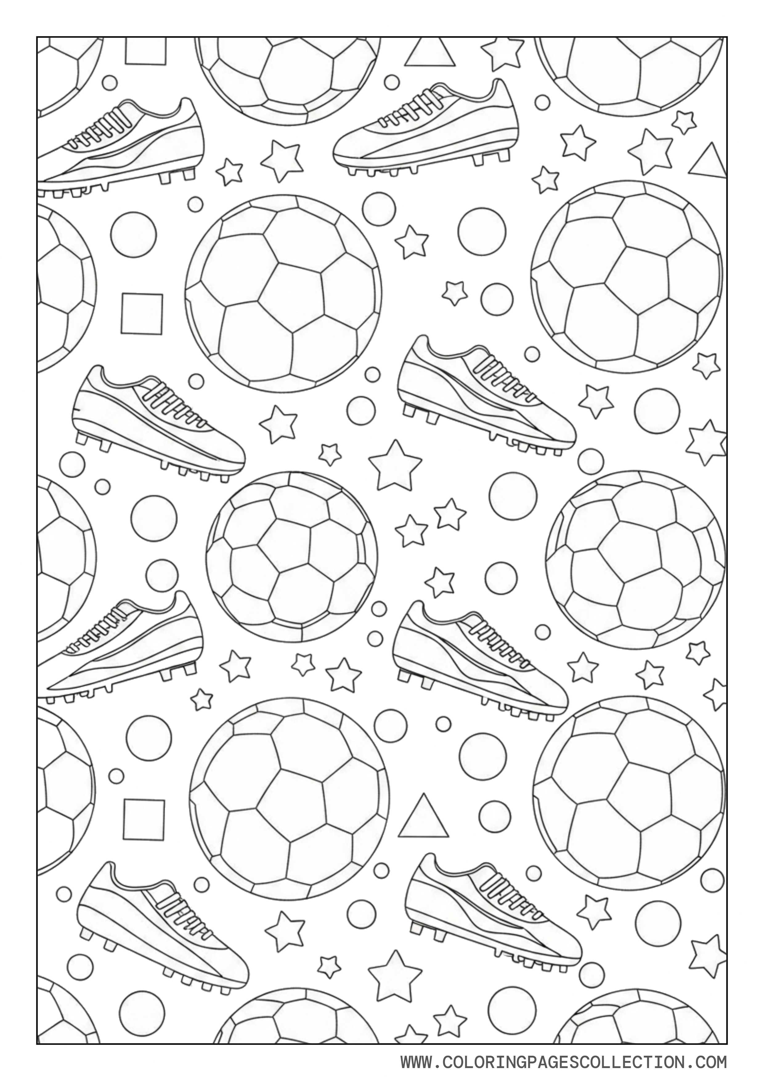 Soccer Ball and Cleats Pattern Page