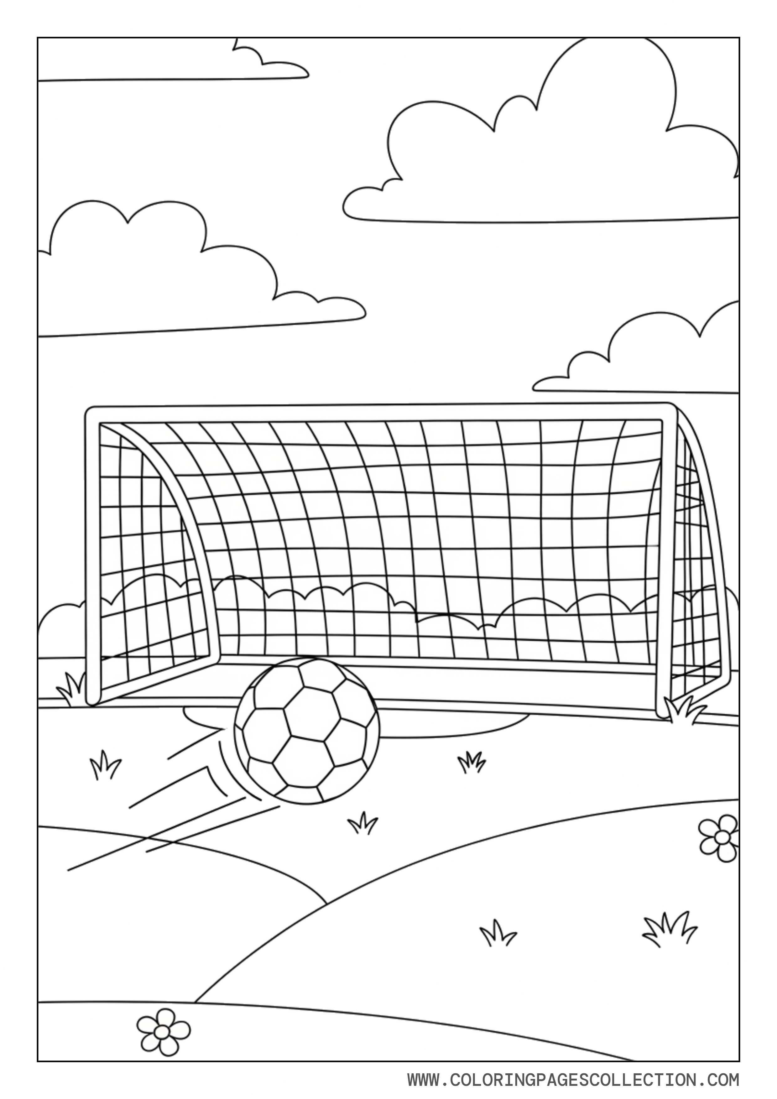 Soccer Ball and Goal Net Scene