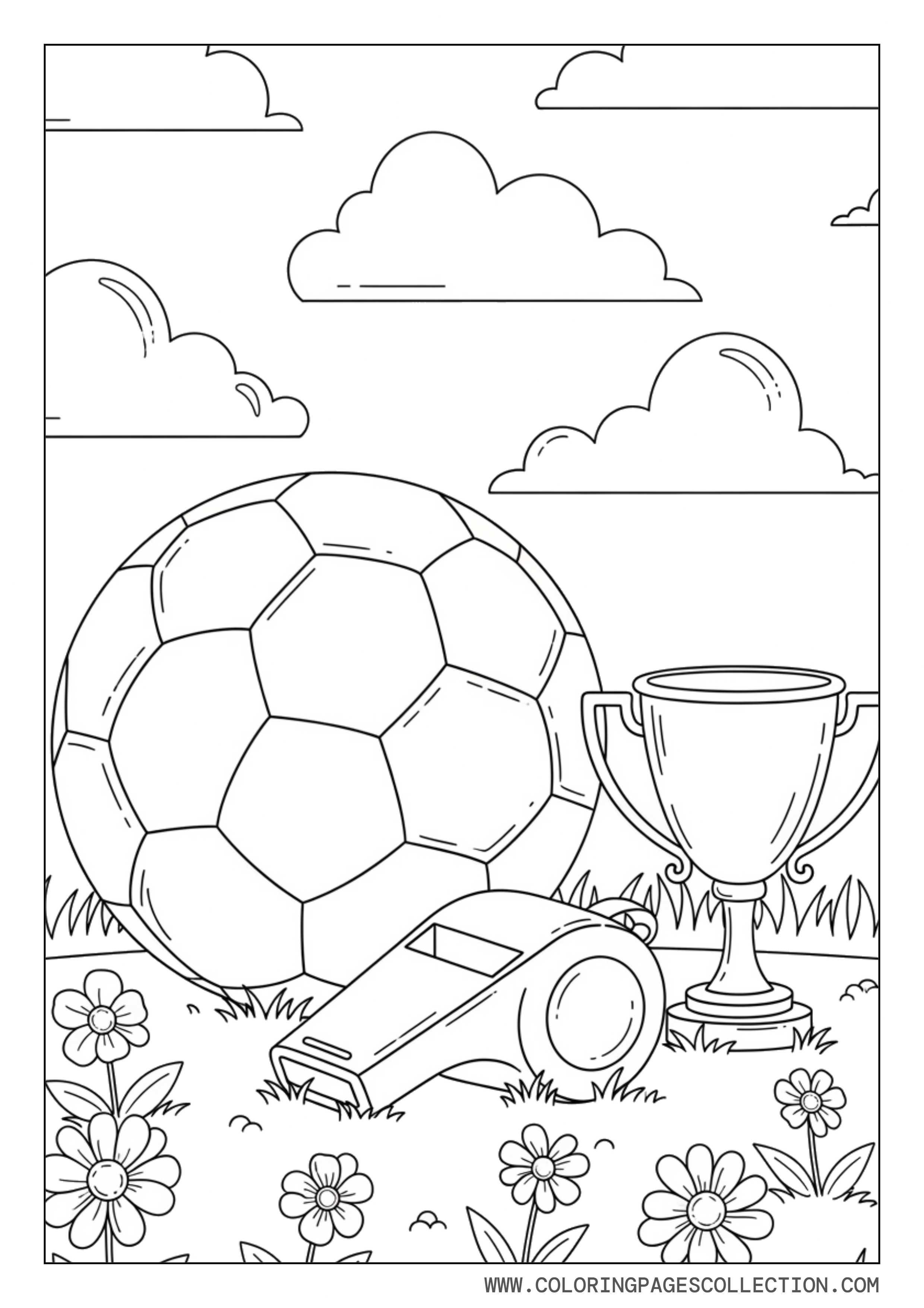 Soccer Ball and Whistle Sports Page