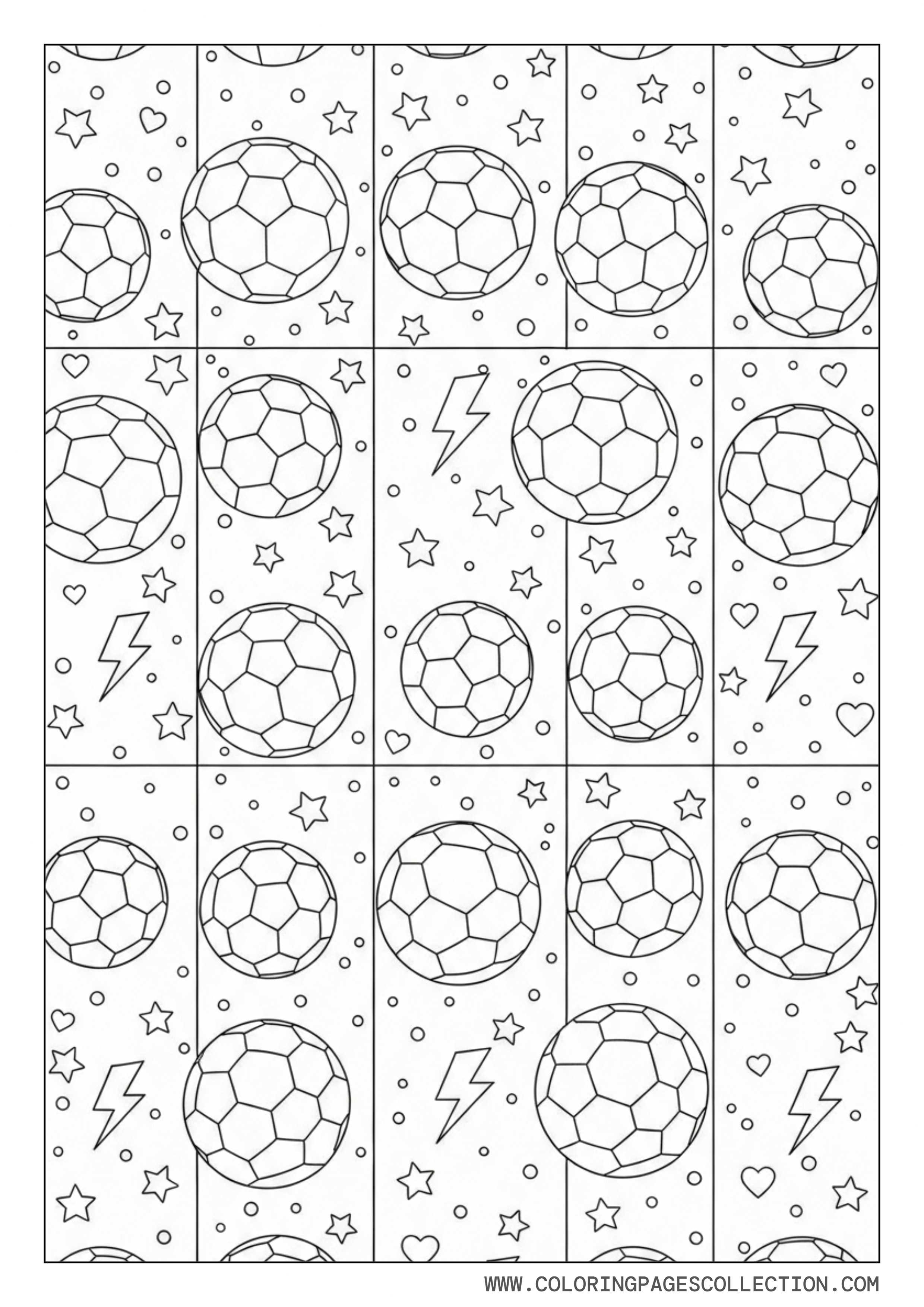 Soccer Ball Pattern Coloring Page