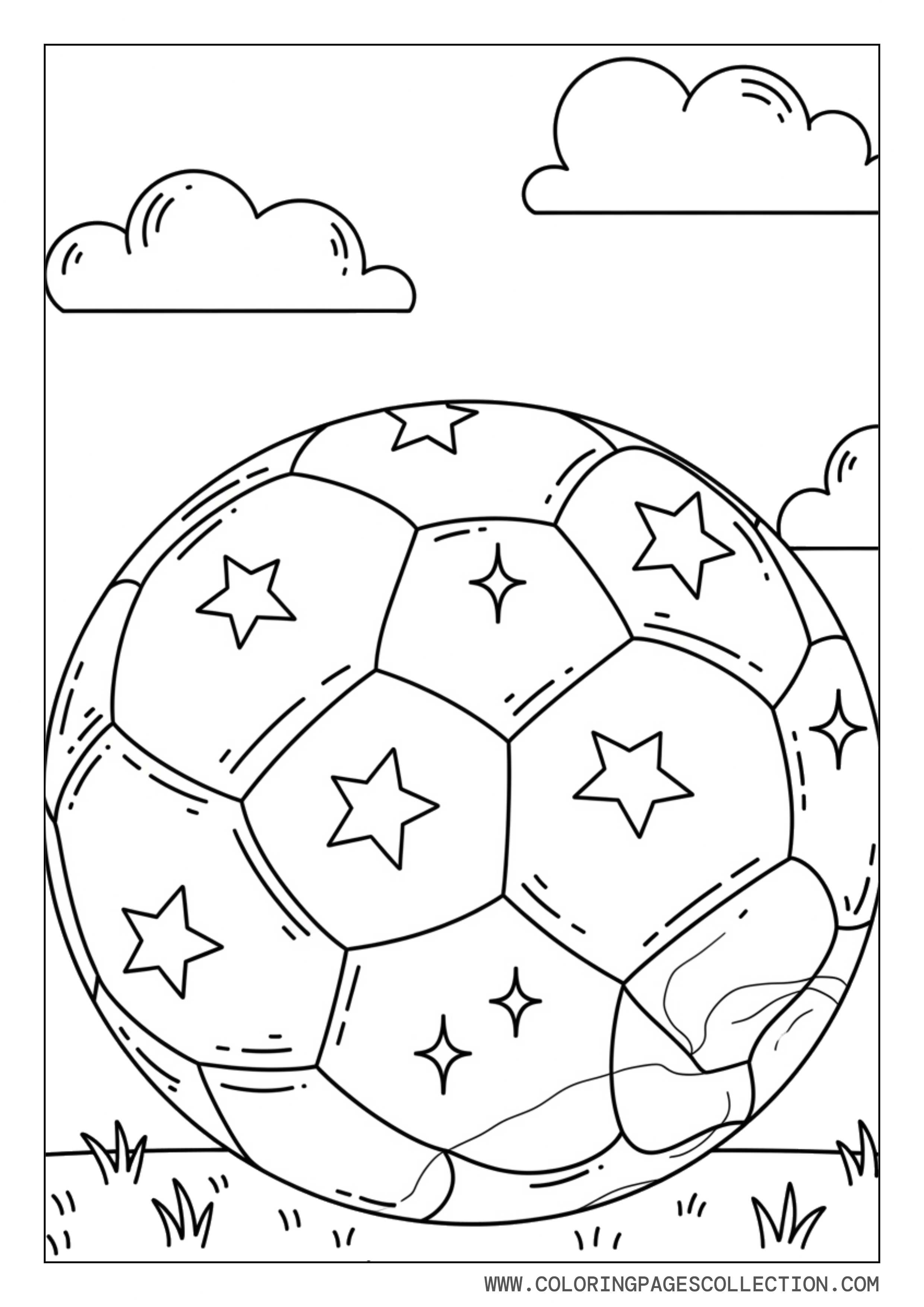 Soccer Ball with Stars Background