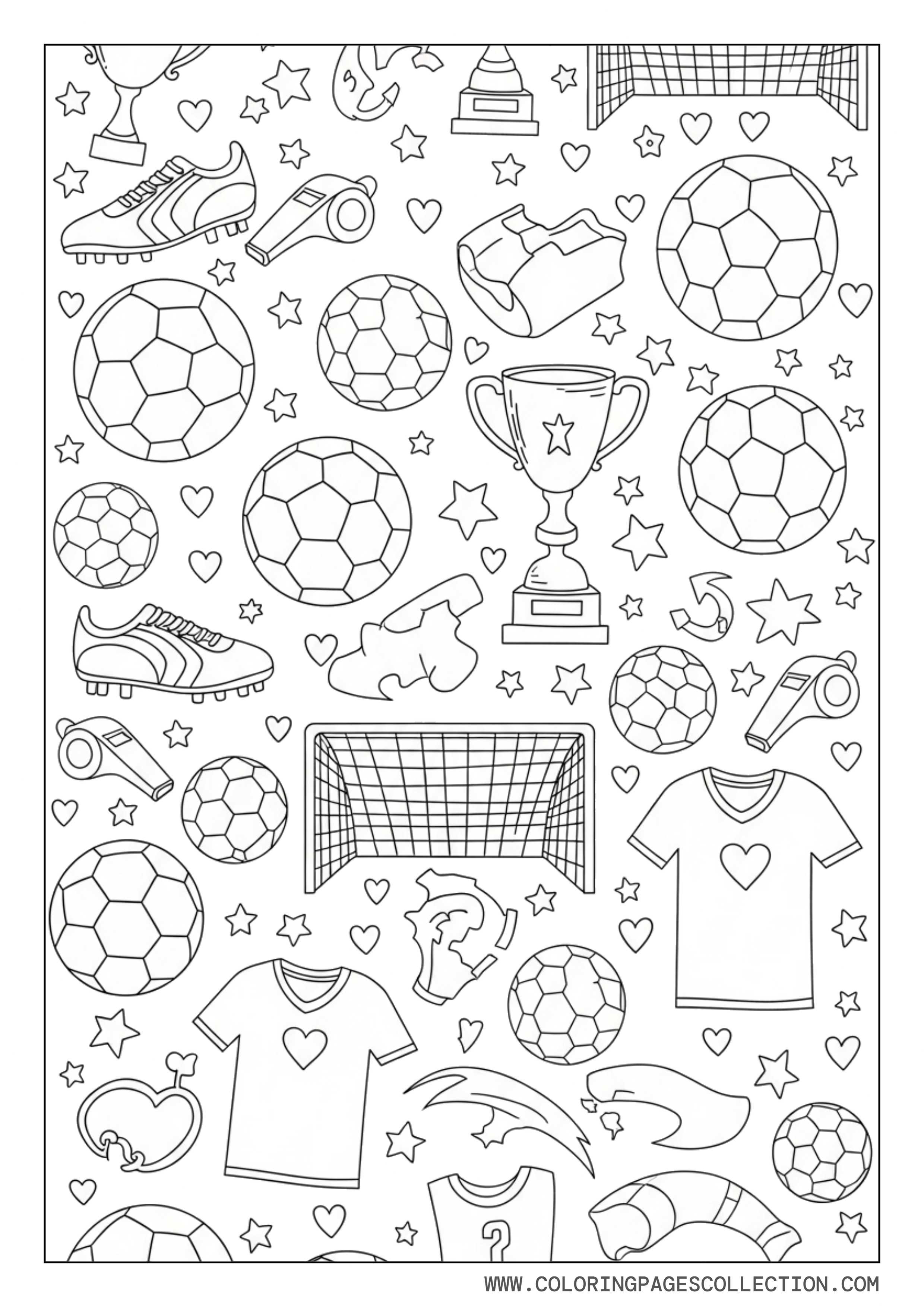 Soccer Doodle Coloring Page