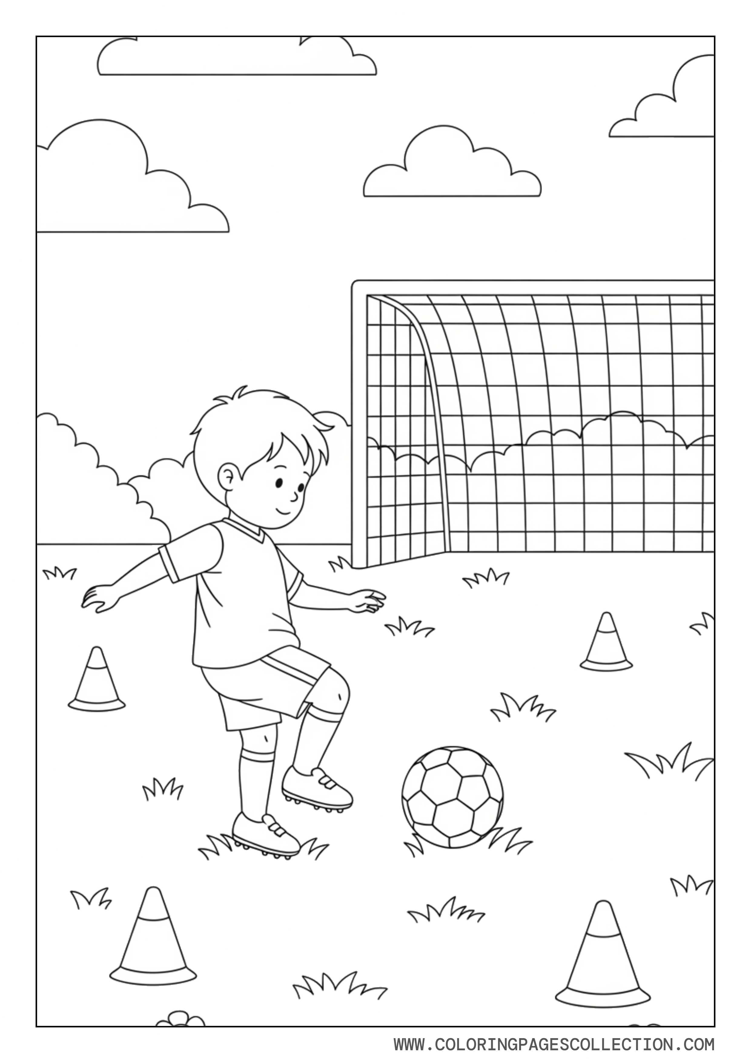 Soccer Goal Practice Scene