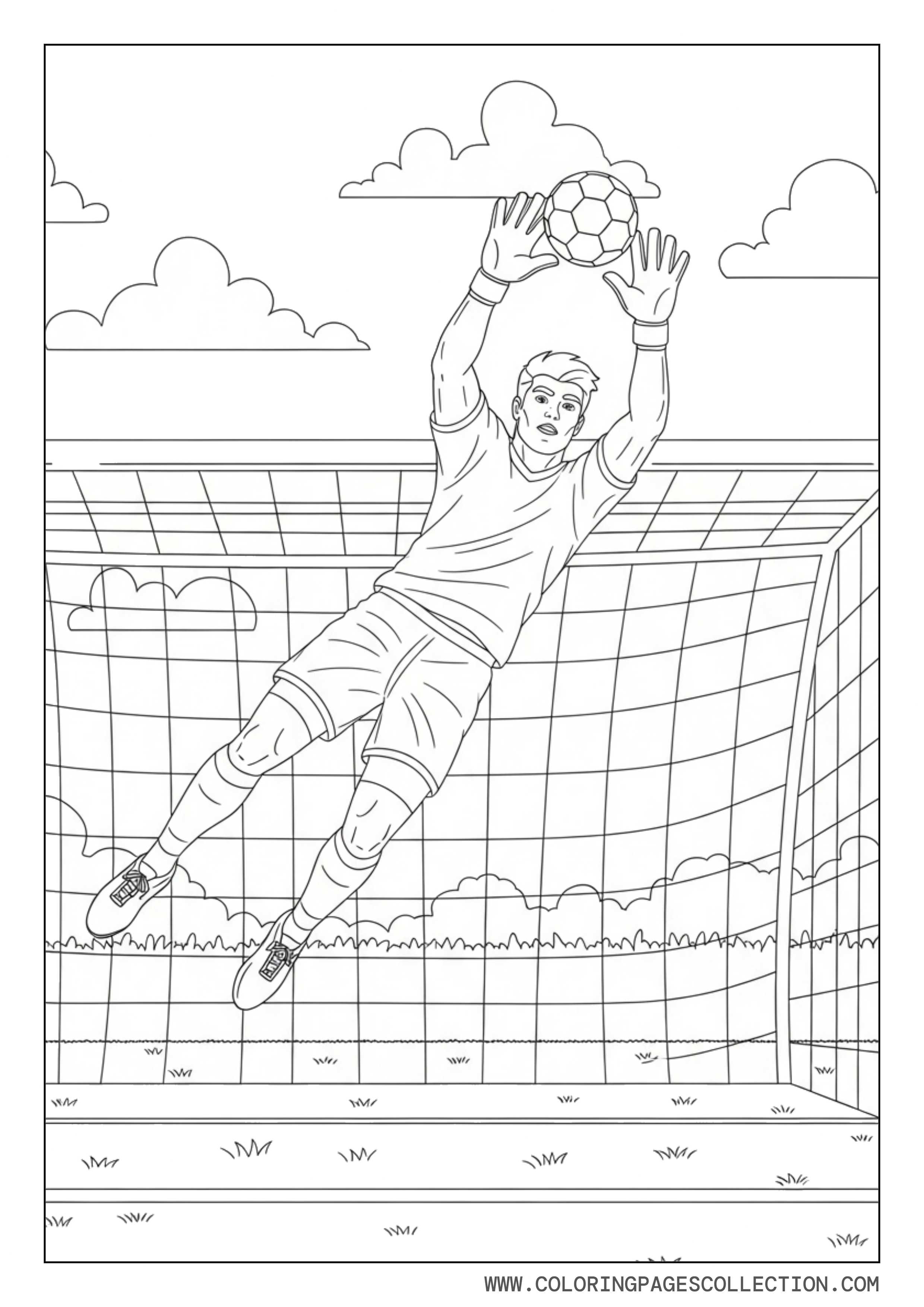Soccer Goalkeeper Catching Ball