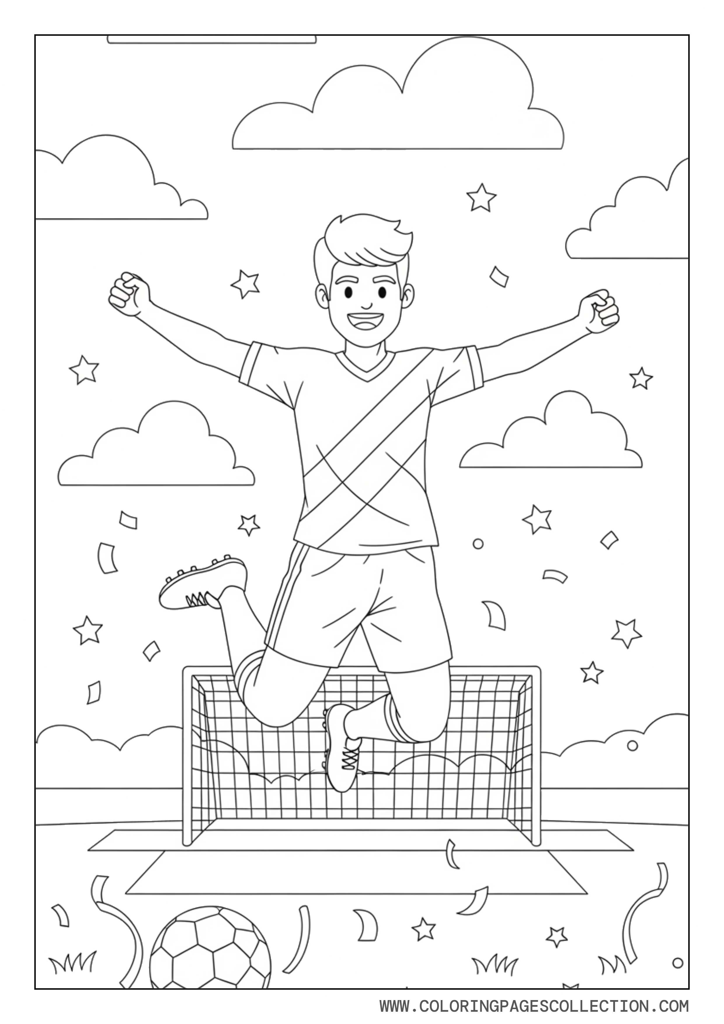 Soccer Player Jumping Celebration