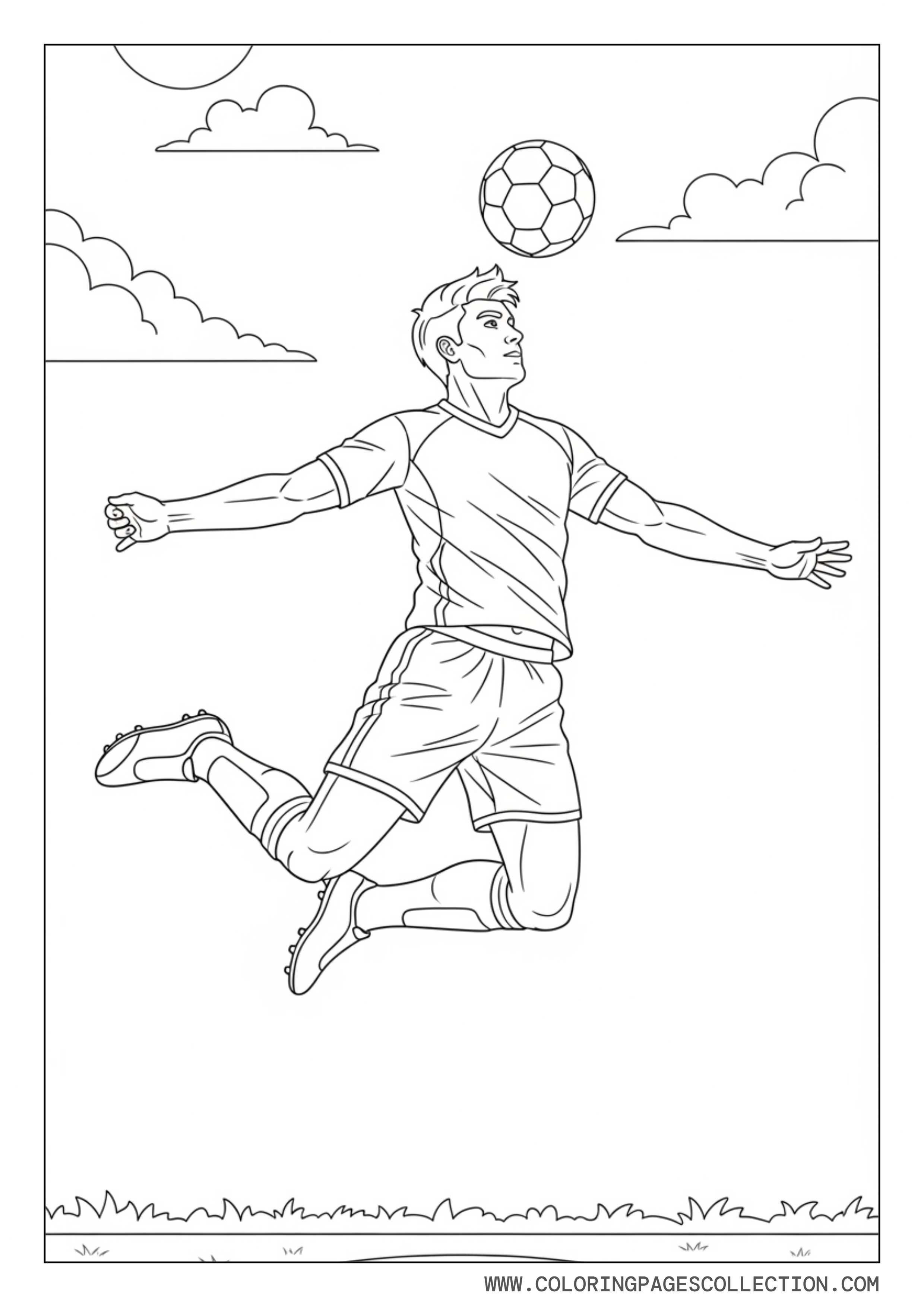 Soccer Player Jumping for Header