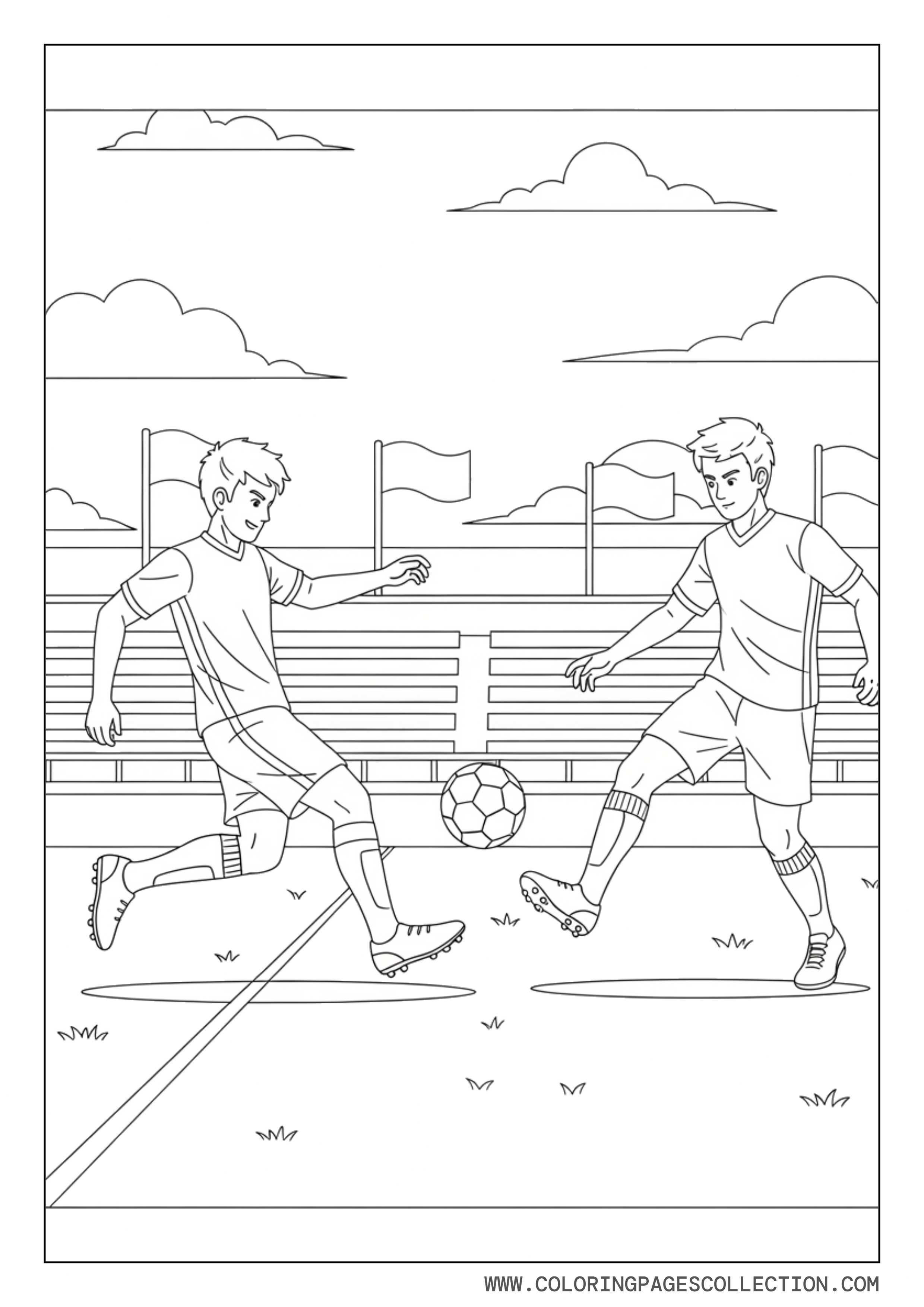 Soccer Player Passing Ball