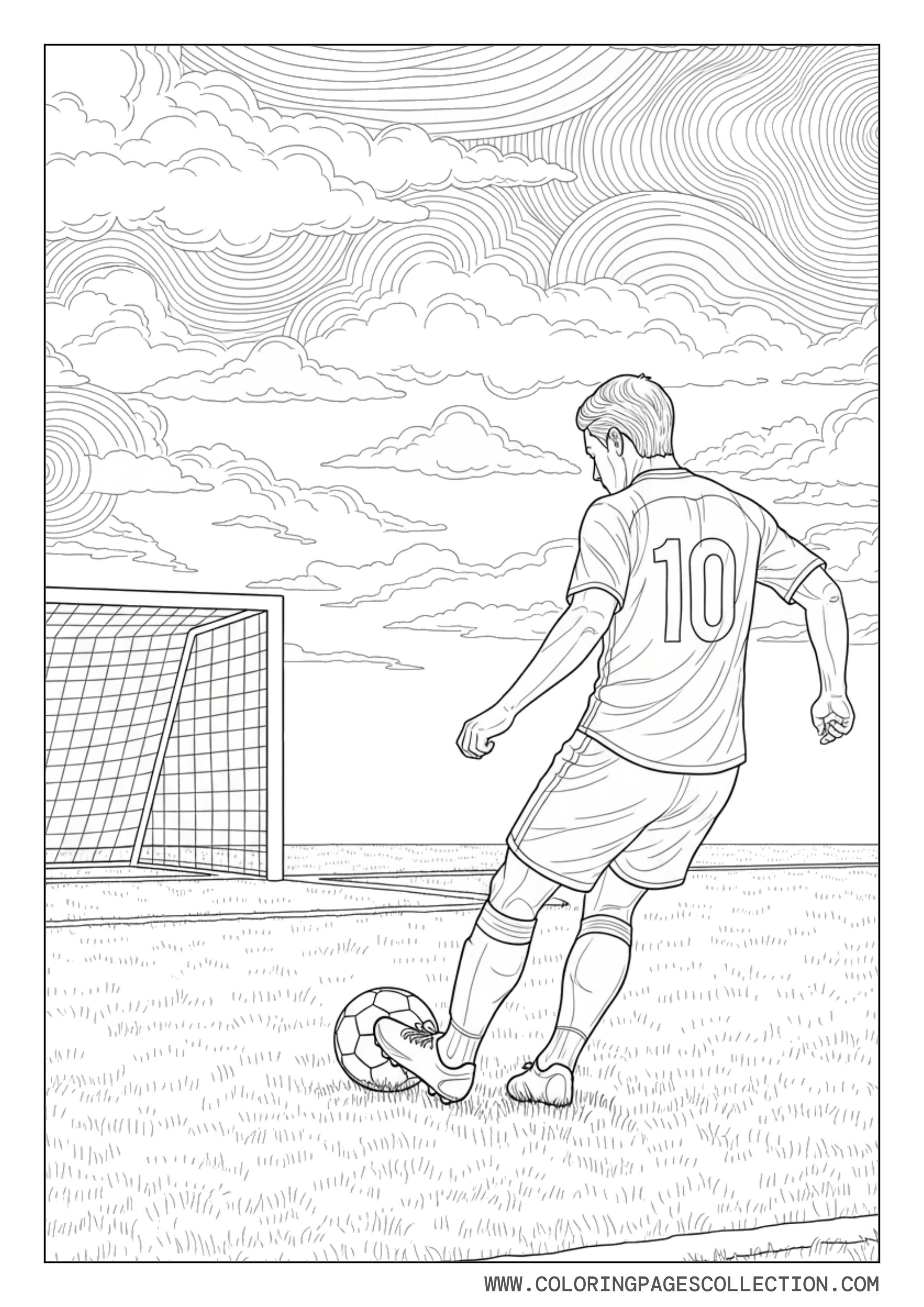 Soccer Player Practicing Free Kick